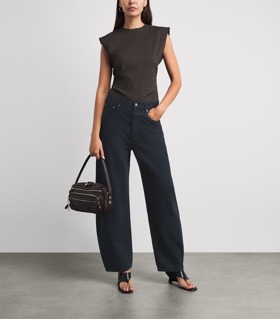 AGOLDE Womens Luna Pierced Tapered Jeans Ison Image 2