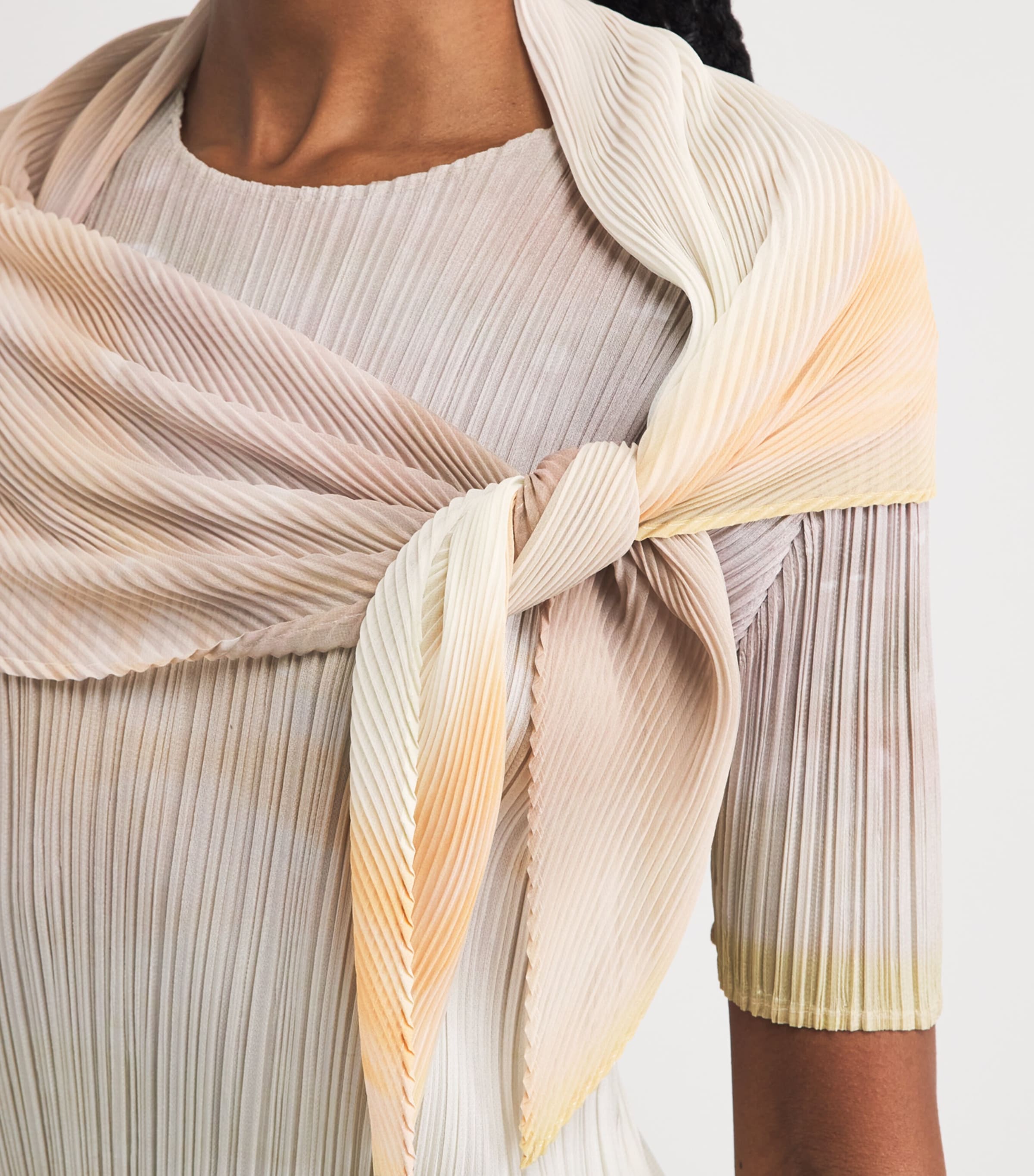Pleats Please Issey Miyake Beige Sea Bubble Scarf | Harrods US