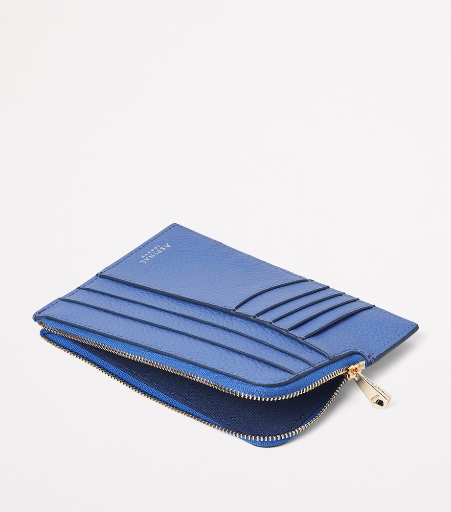 Leather Zipped Travel Wallet CAPRI BLUE Image 4