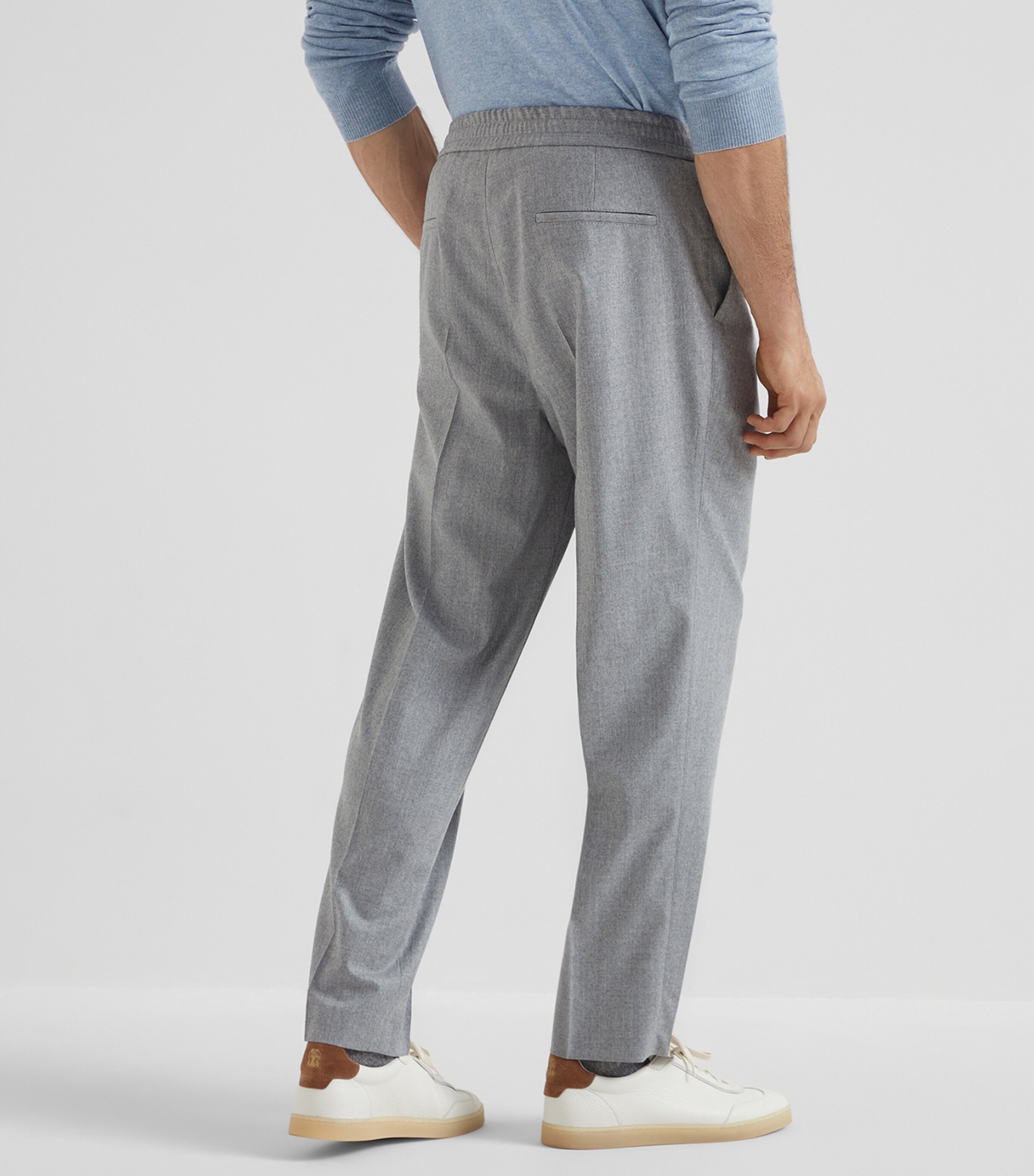 Linen Drawstring Leisure Trousers C272 Image 3