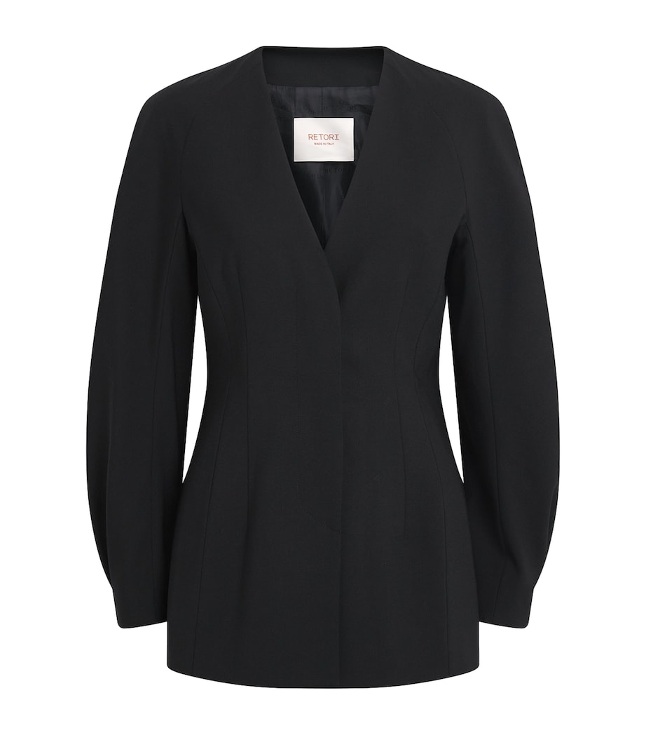 RETORI Womens Virgin Wool Hourglass Blazer Black Image 1