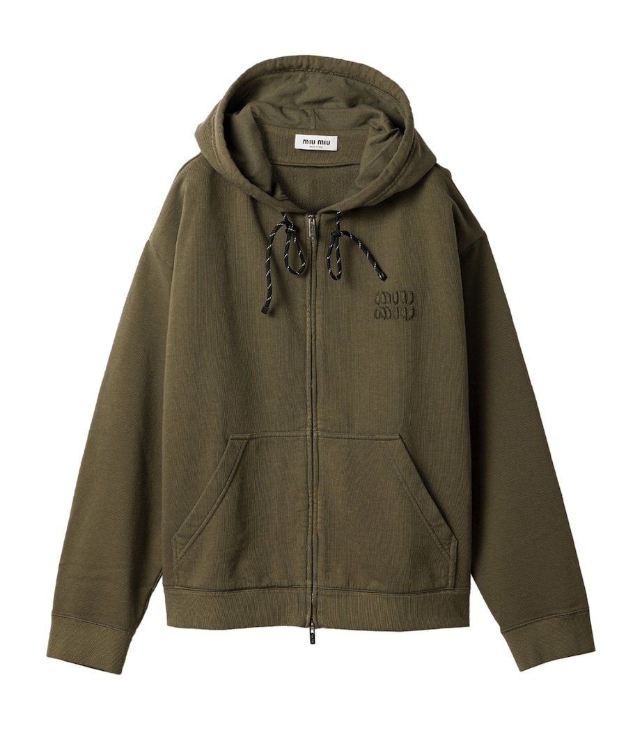 Miu Miu Womens Cotton Oversized Hoodie Image 1