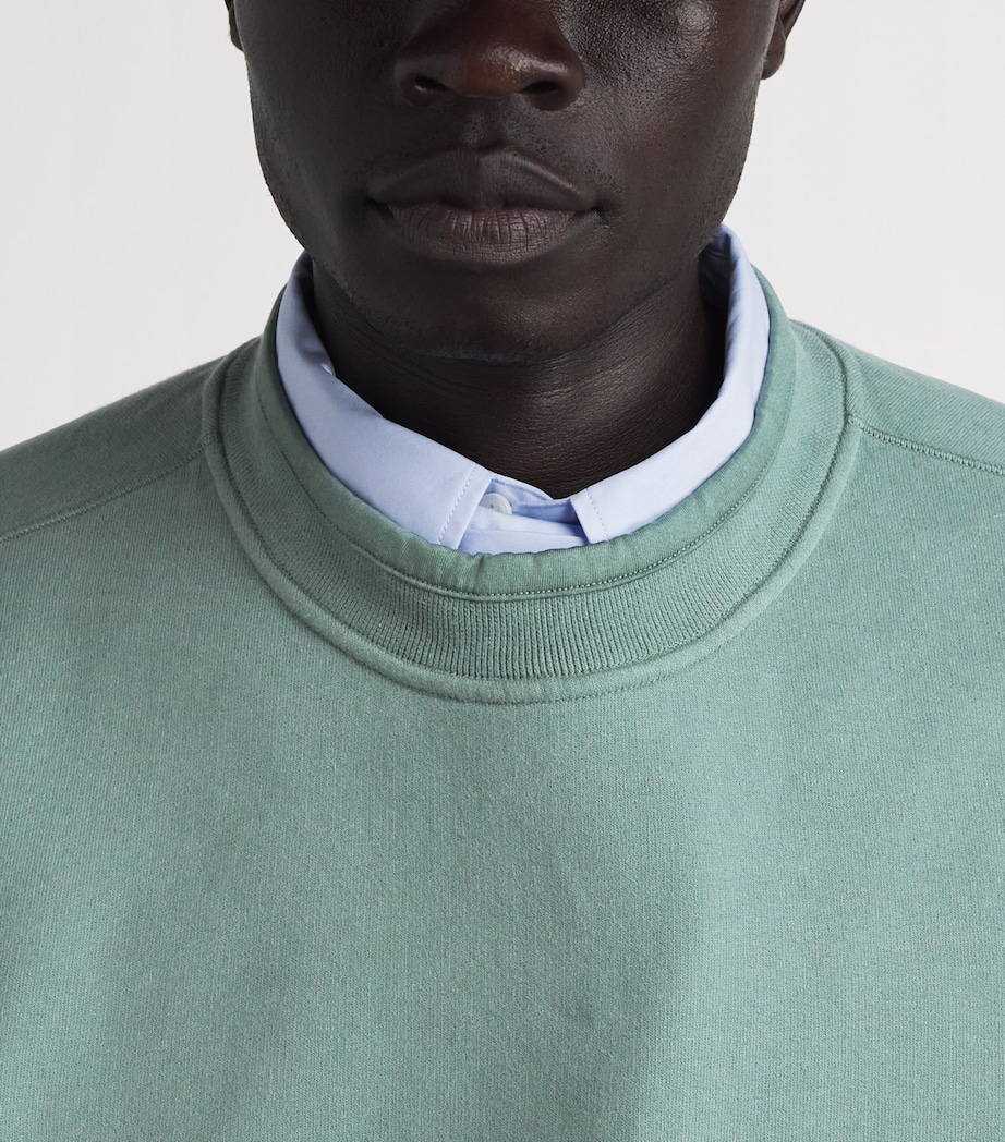 Stone Island Mens Cotton Rib-Knit Compass Sweatshirt Image 3
