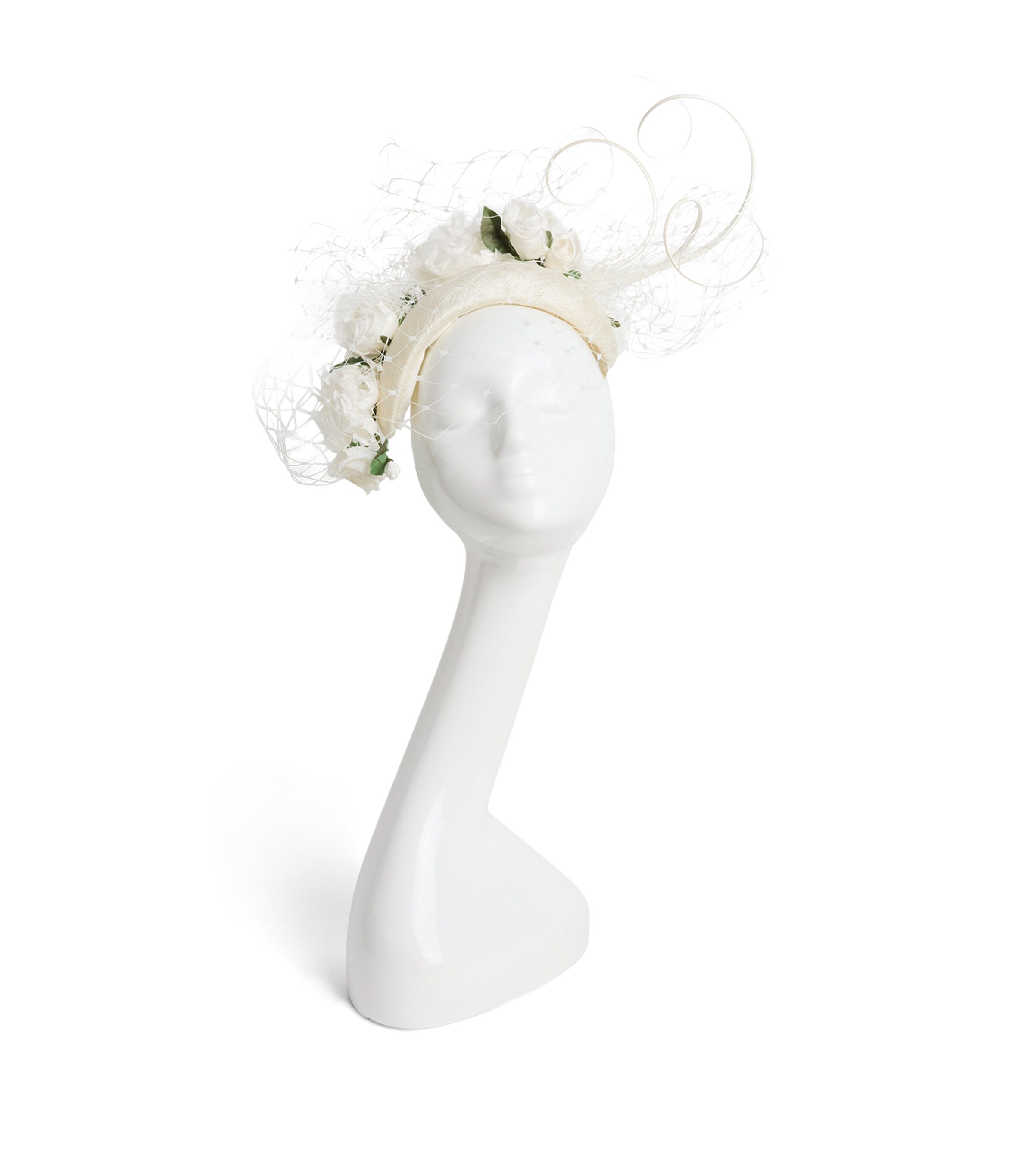 Rachel Trevor-morgan Ivory Rose Flower Fascinator In Ivory
