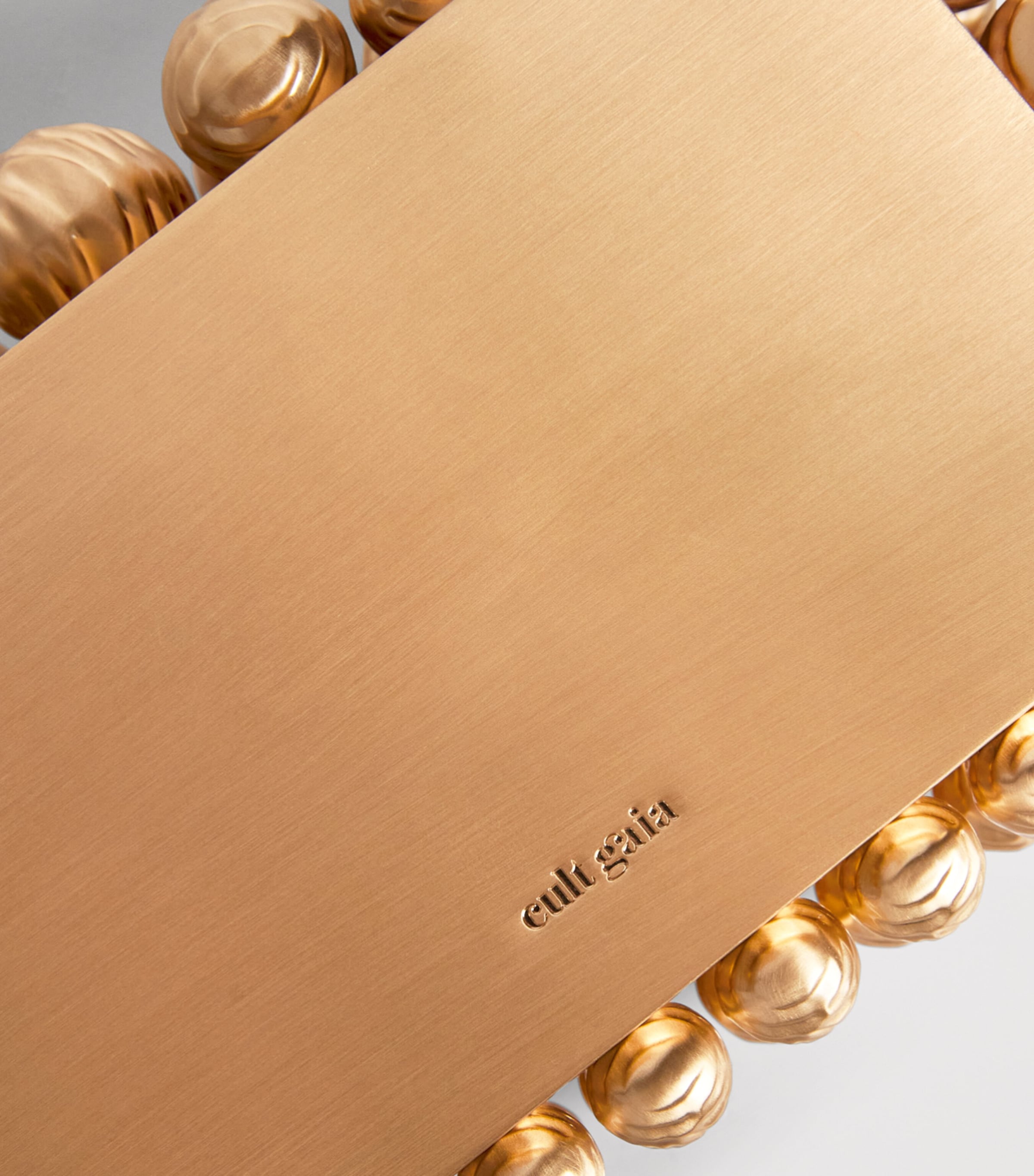 Cult Gaia Beaded Eos Clutch Bag Brushed Brass Image 6