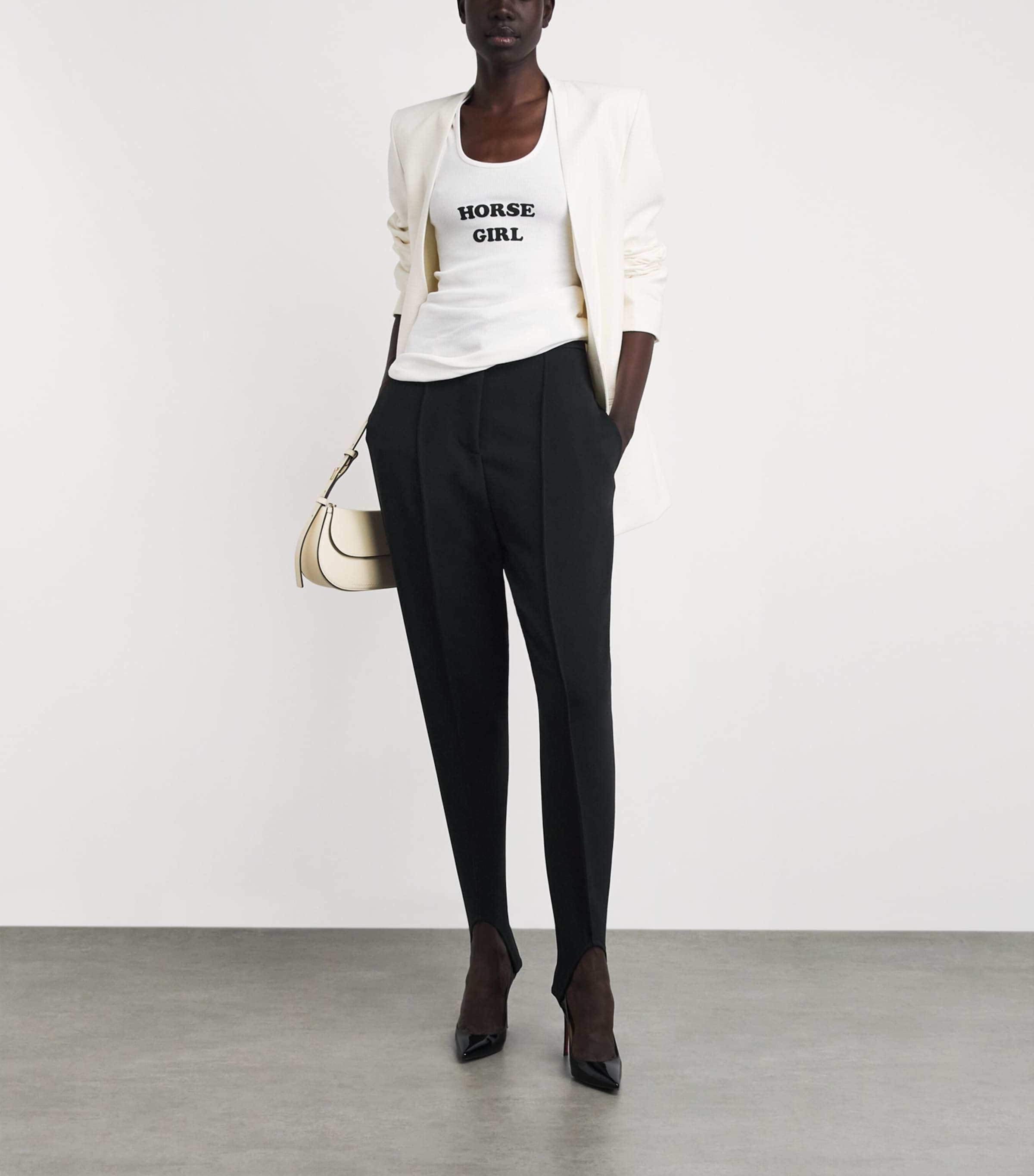 Stella McCartney Womens Crepe Tapered Leggings Black Image 2