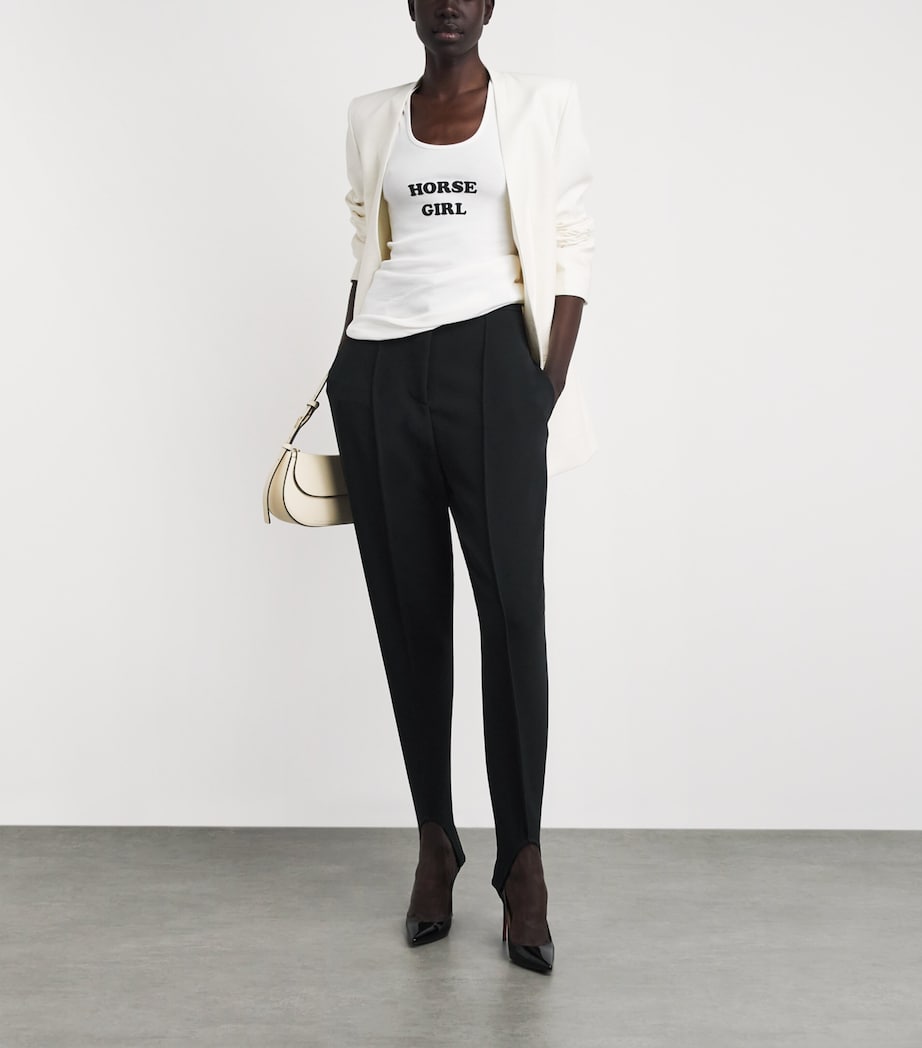 Stella McCartney Womens Crepe Tapered Leggings Black Image 2