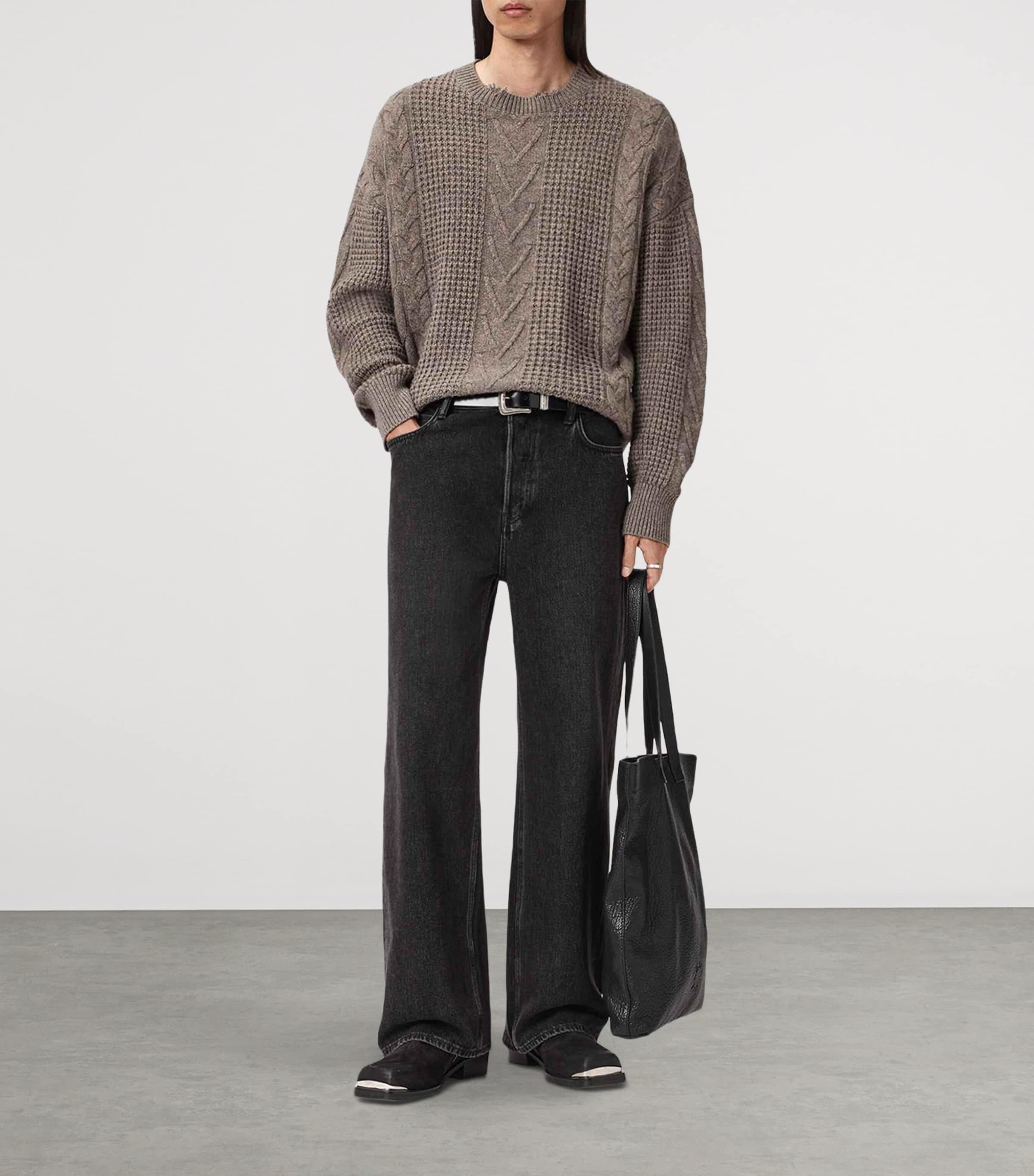 Wool-Organic Cotton Tenter Sweater FAWN BROWN Image 3