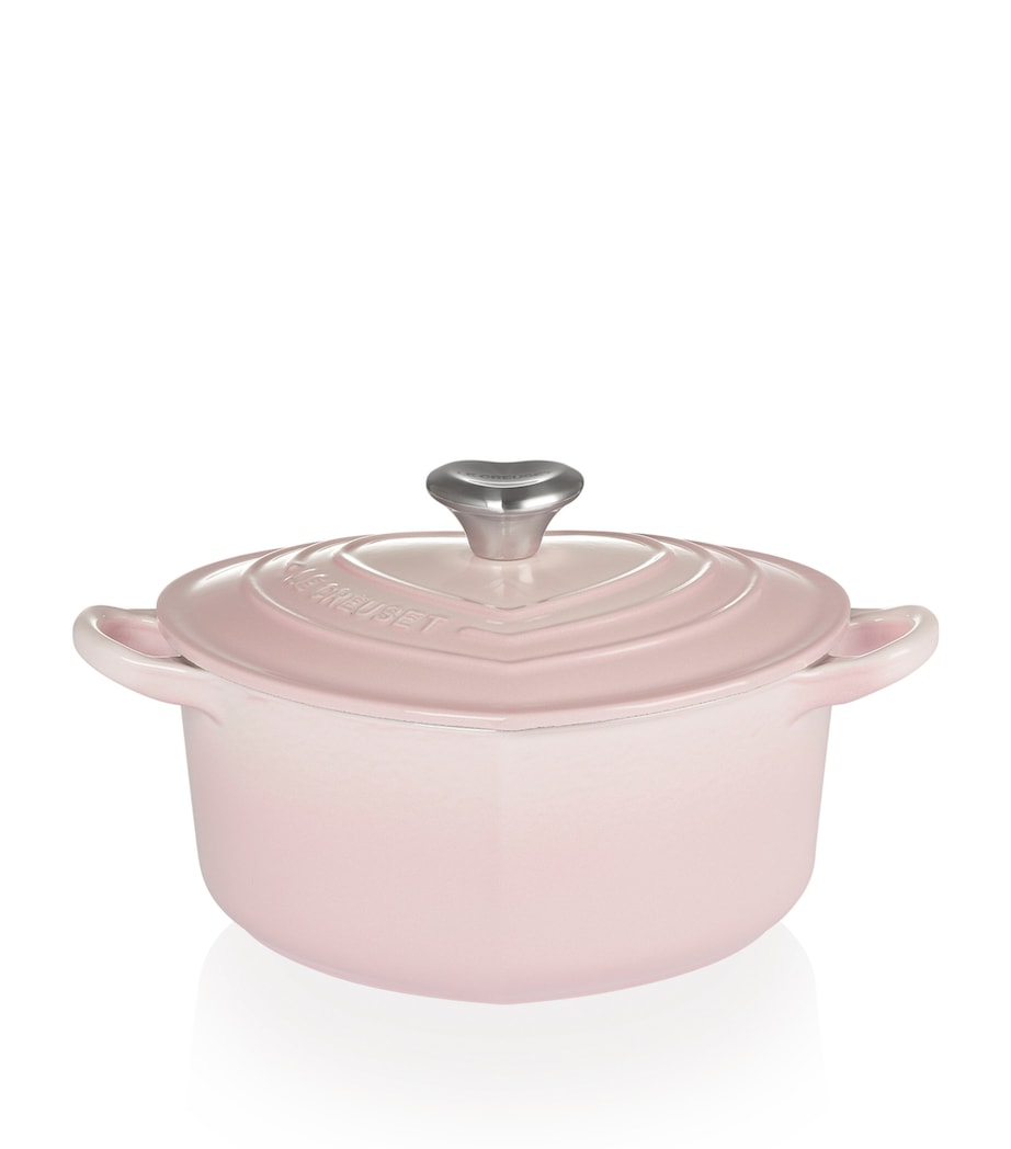 Heart Shape Cast Iron Casserole Dish (20cm) SHELL PINK Image 5