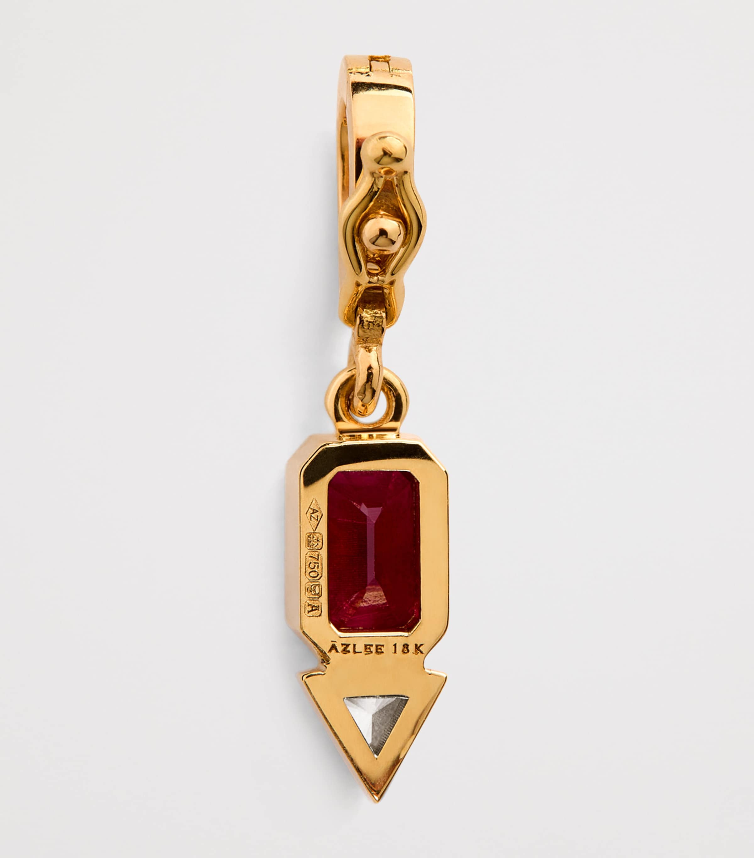 Yellow Gold, Ruby and Diamond July Charm YELLOW GOLD Image 3