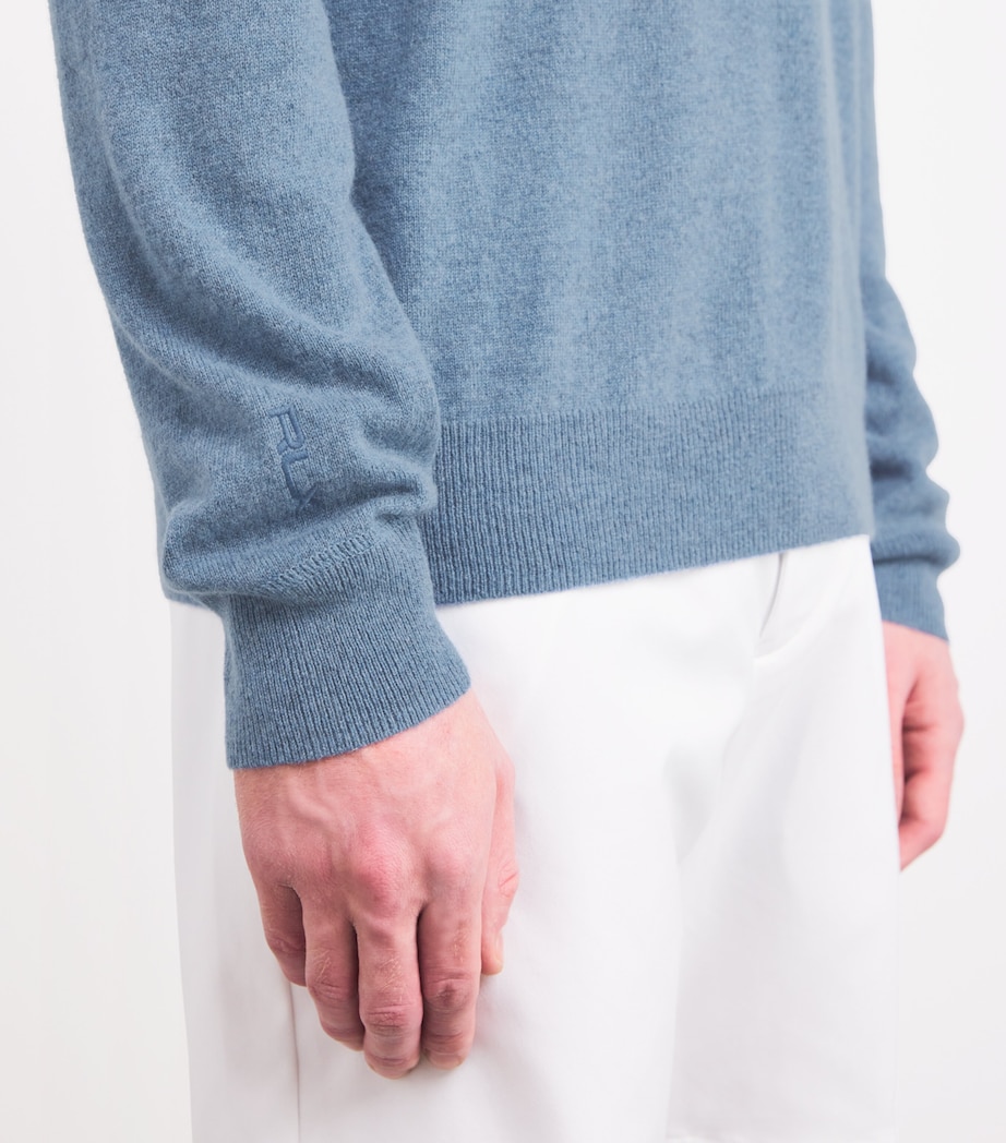 Cashmere Knitted Hoodie MYSTIC BLUE HEATHER Image 6