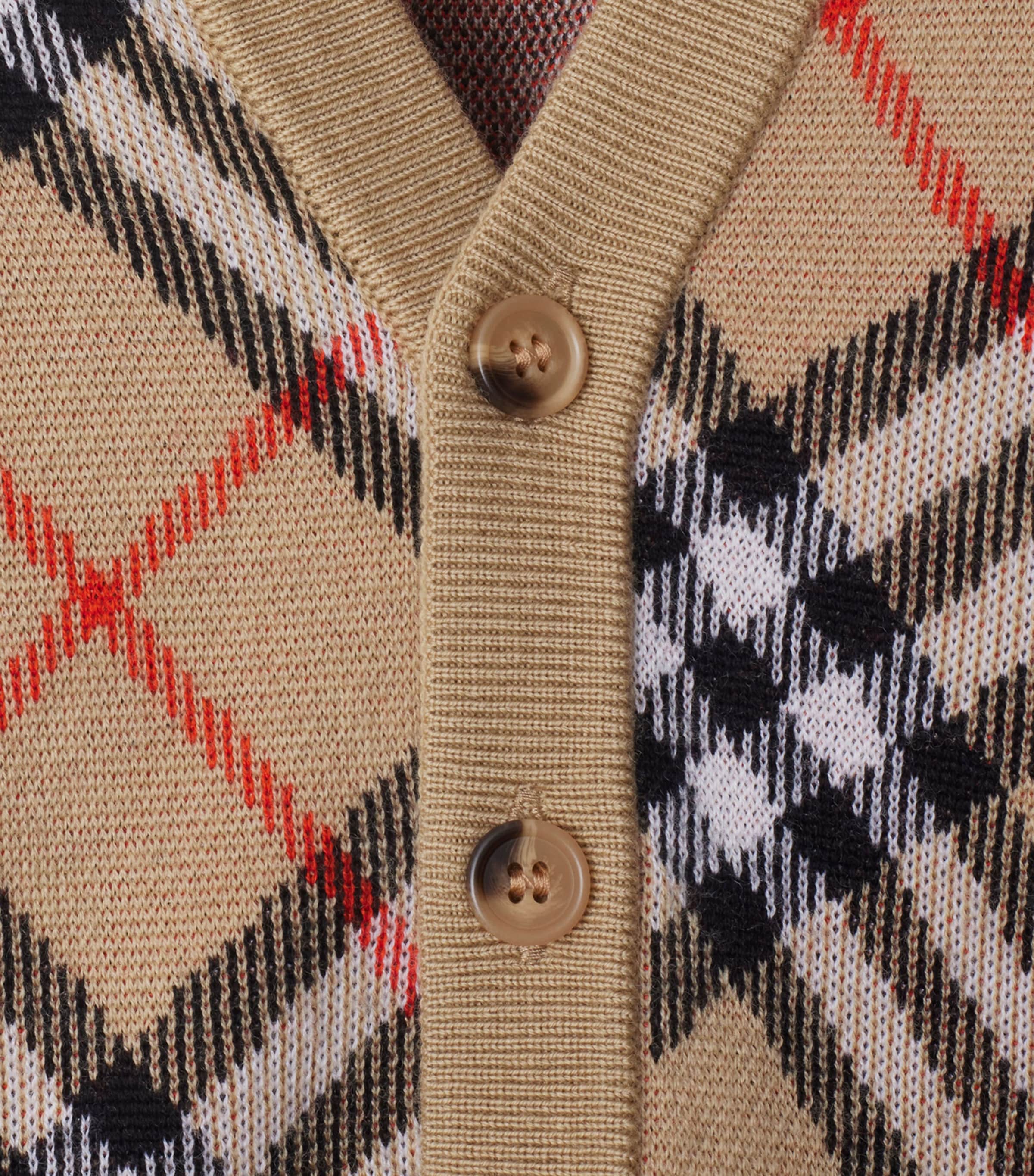 Wool Check Cardigan (6-24 Months) SAND IP CHECK Image 3