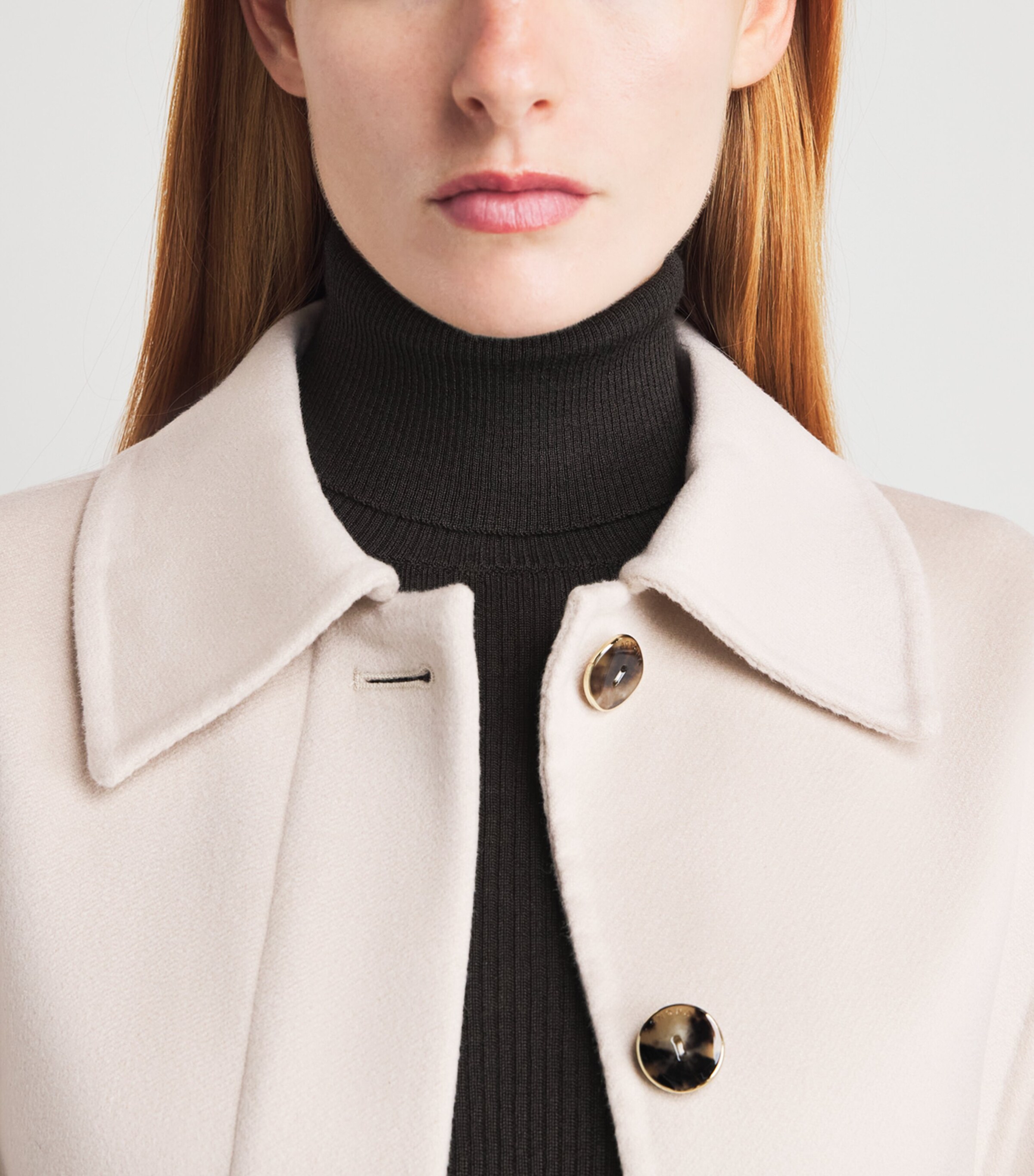 Agnona Womens Wool-Silk-Cashmere Rollneck Sweater Brown Ebony Image 3