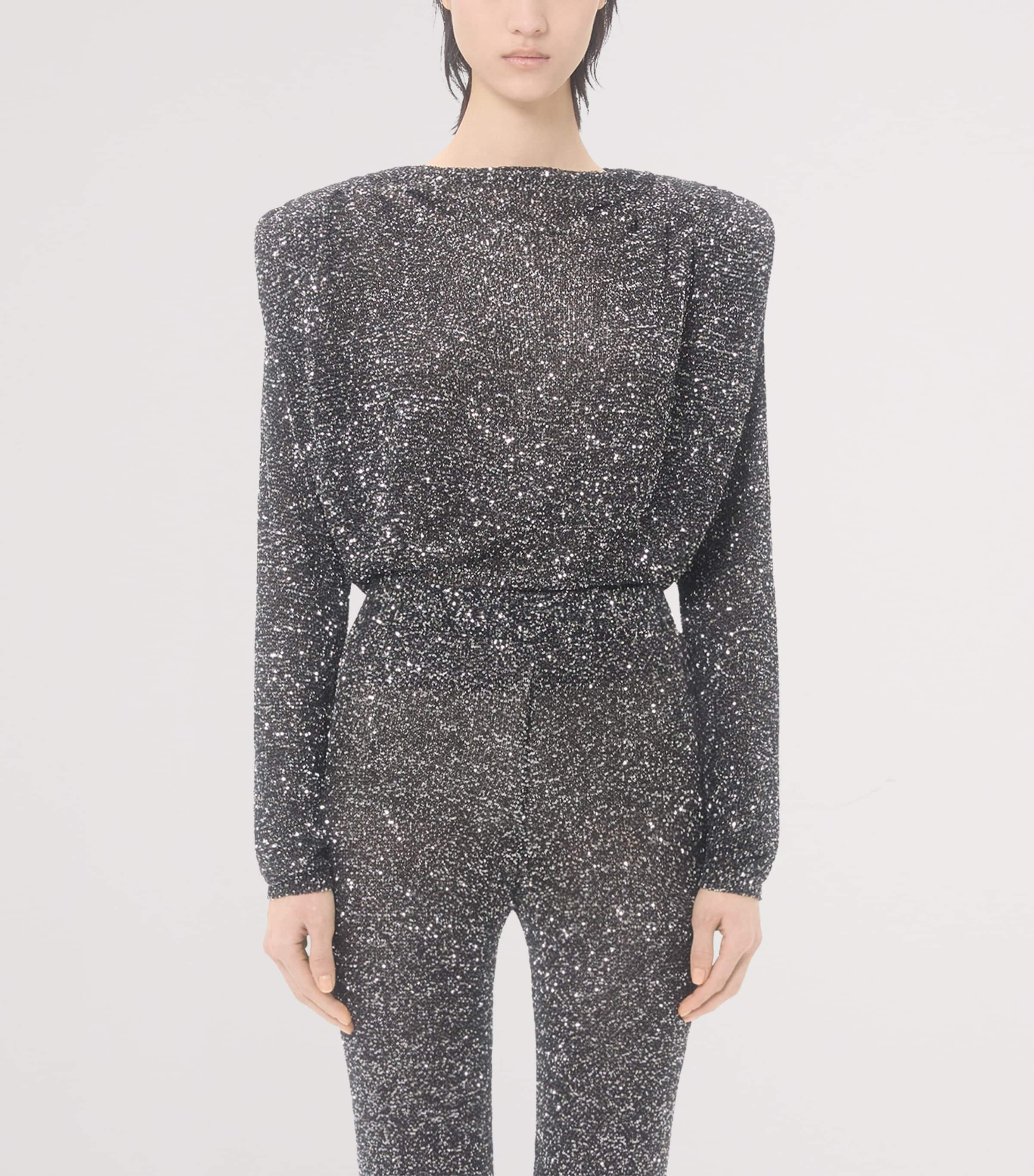 Sequin Cowl-Neck Sweater NUD Image 2