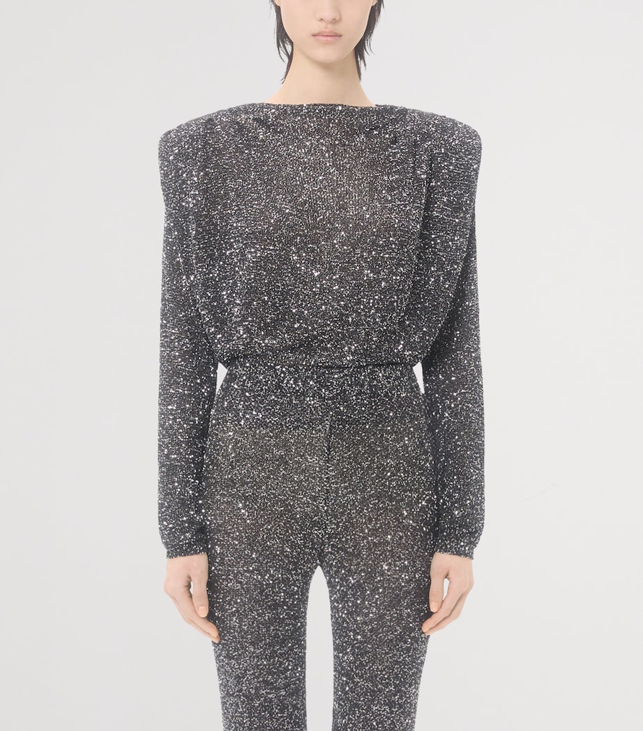 Sequin Cowl-Neck Sweater NUD Image 2