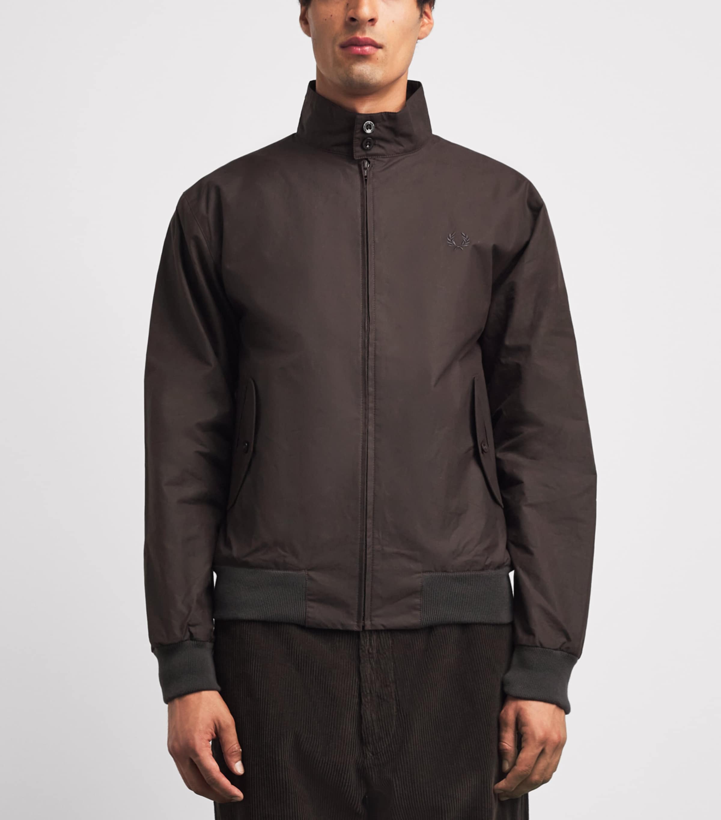 Fred Perry Mens Cotton Harrington Jacket Cedar Brown Image 4