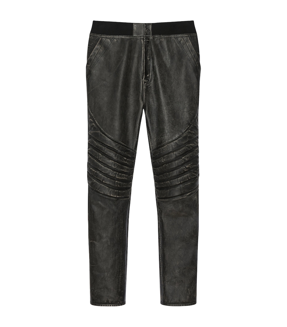 Givenchy Mens Slim Biker Leather Trousers Image 1
