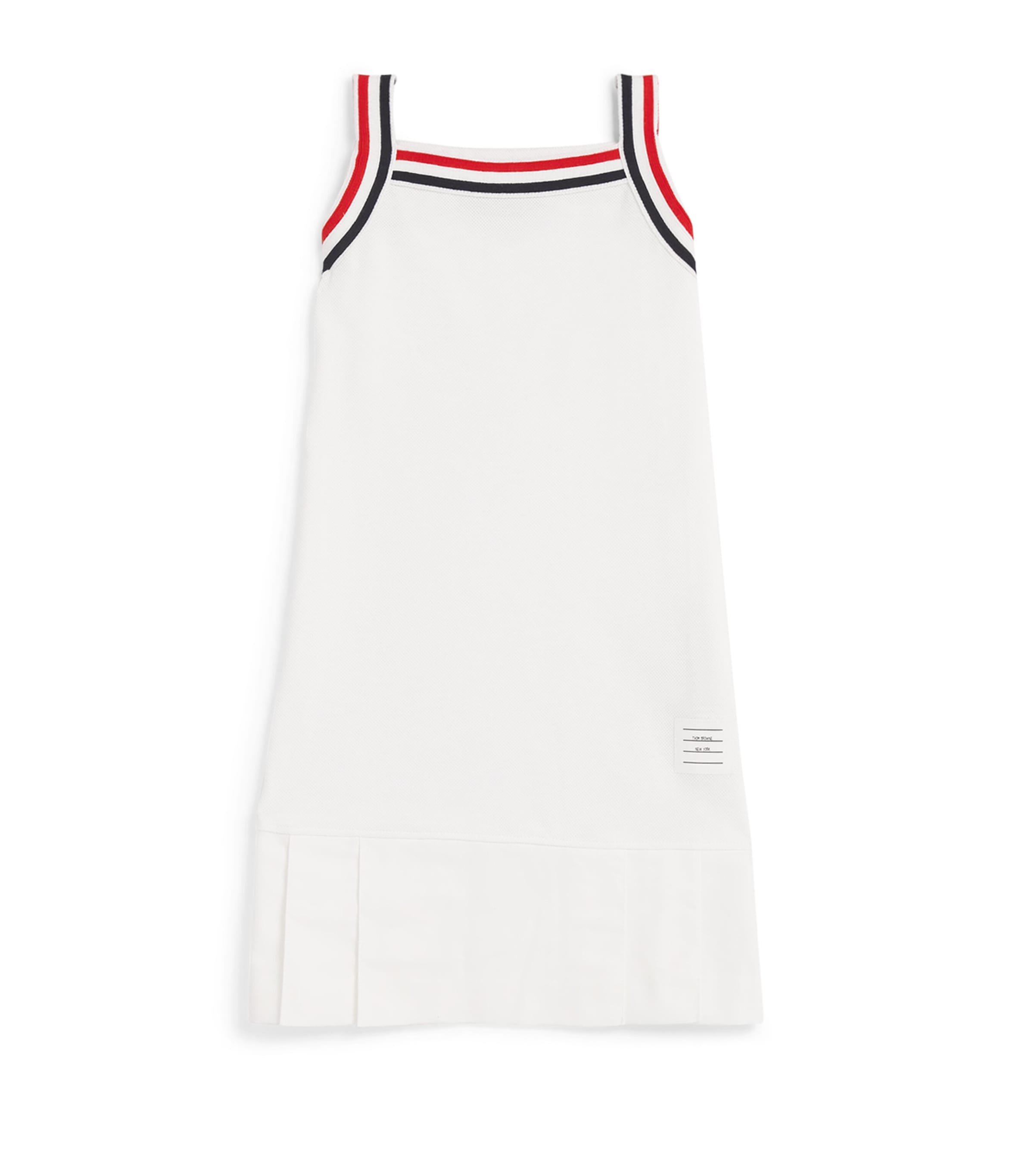 Shop Thom Browne Cotton Pleated Tank Dress In White