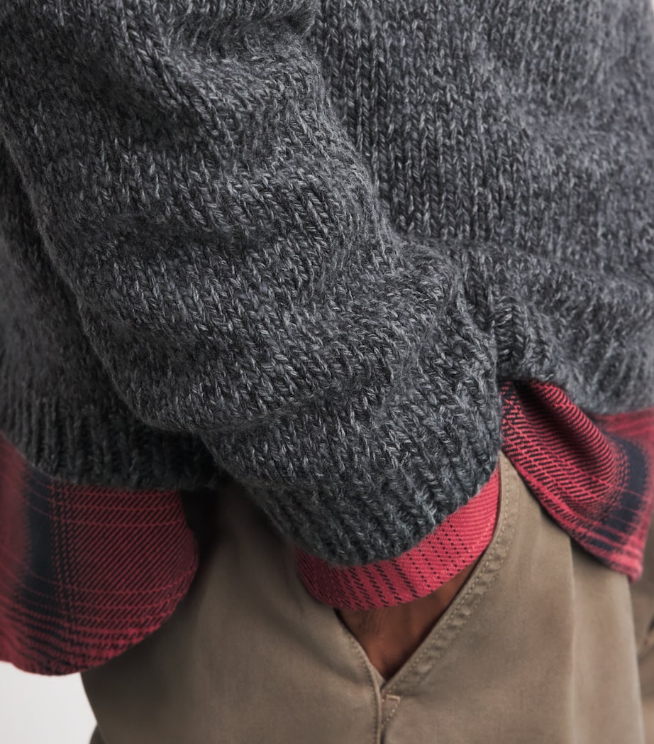 Our Legacy Mens Wool Link V-Neck Sweater Slub Twst Ash Gry Wl Image 3