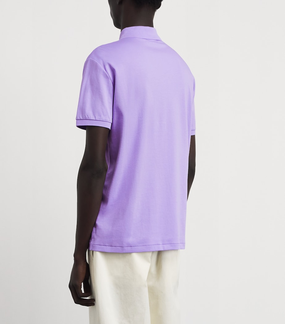 Polo Ralph Lauren Mens Cotton Slim-Fit Polo Shirt Powder Purple Image 5