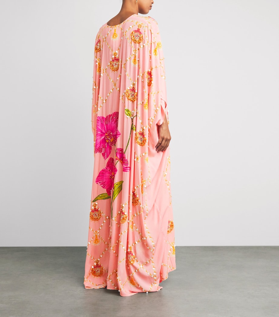 Verandah Womens Embellished Orchard Kaftan Maxi Dress Orchid,jhmka & Pearl Image 4
