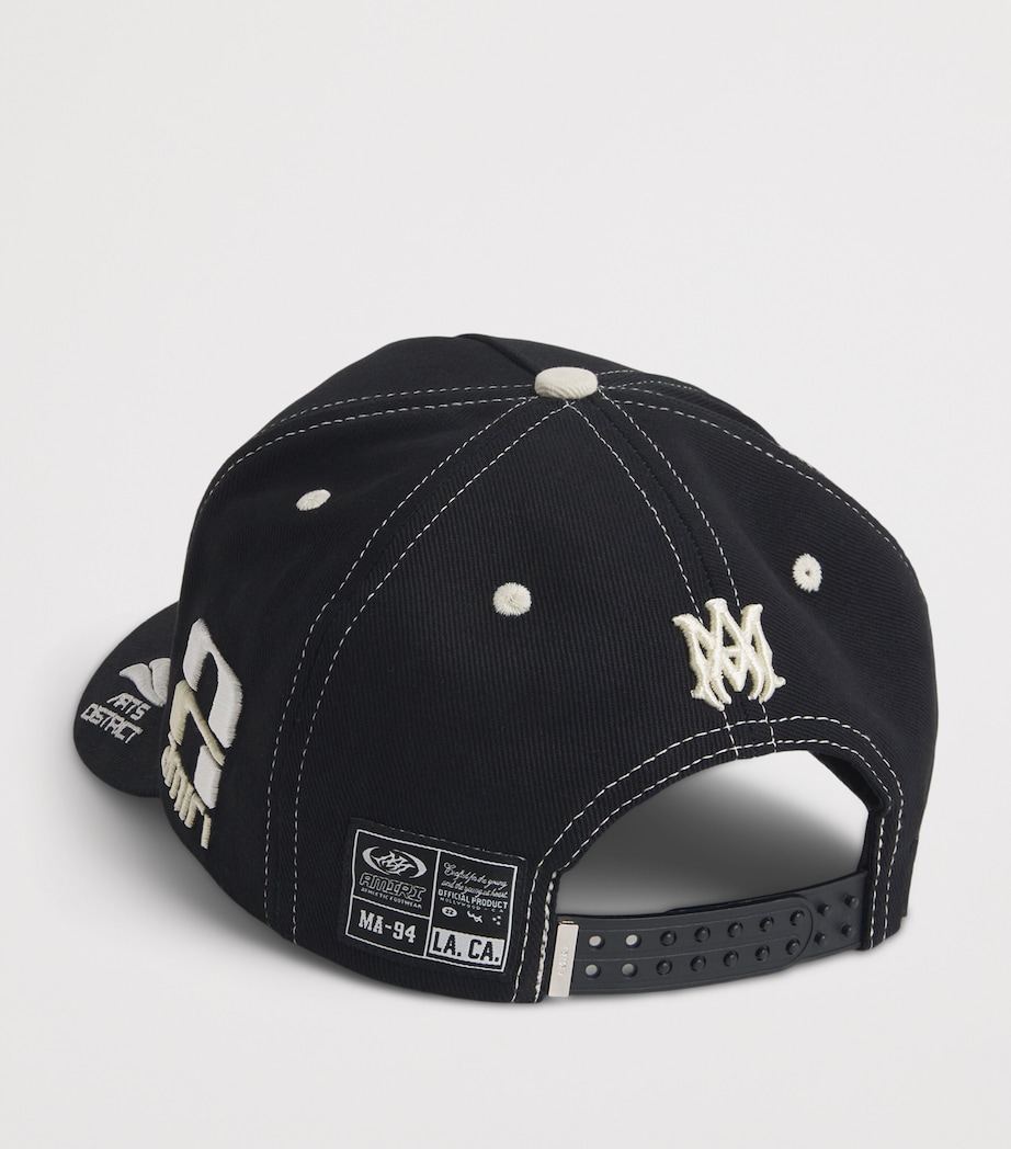 AMIRI Cotton Embroidered Sporty Baseball Cap Black Image 3