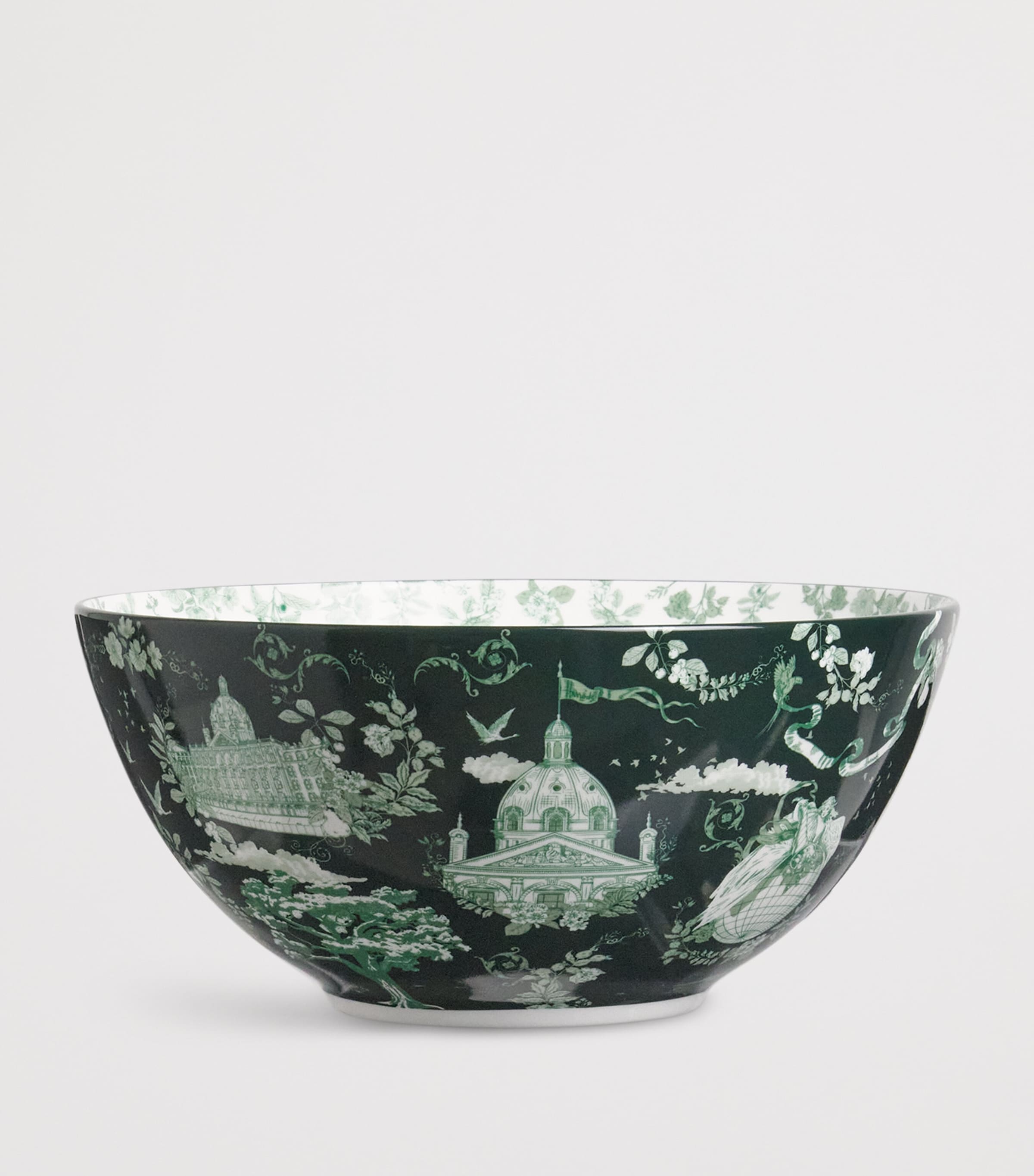 Fine Bone China Toile Bowl (30.5cm) GREEN Image 2