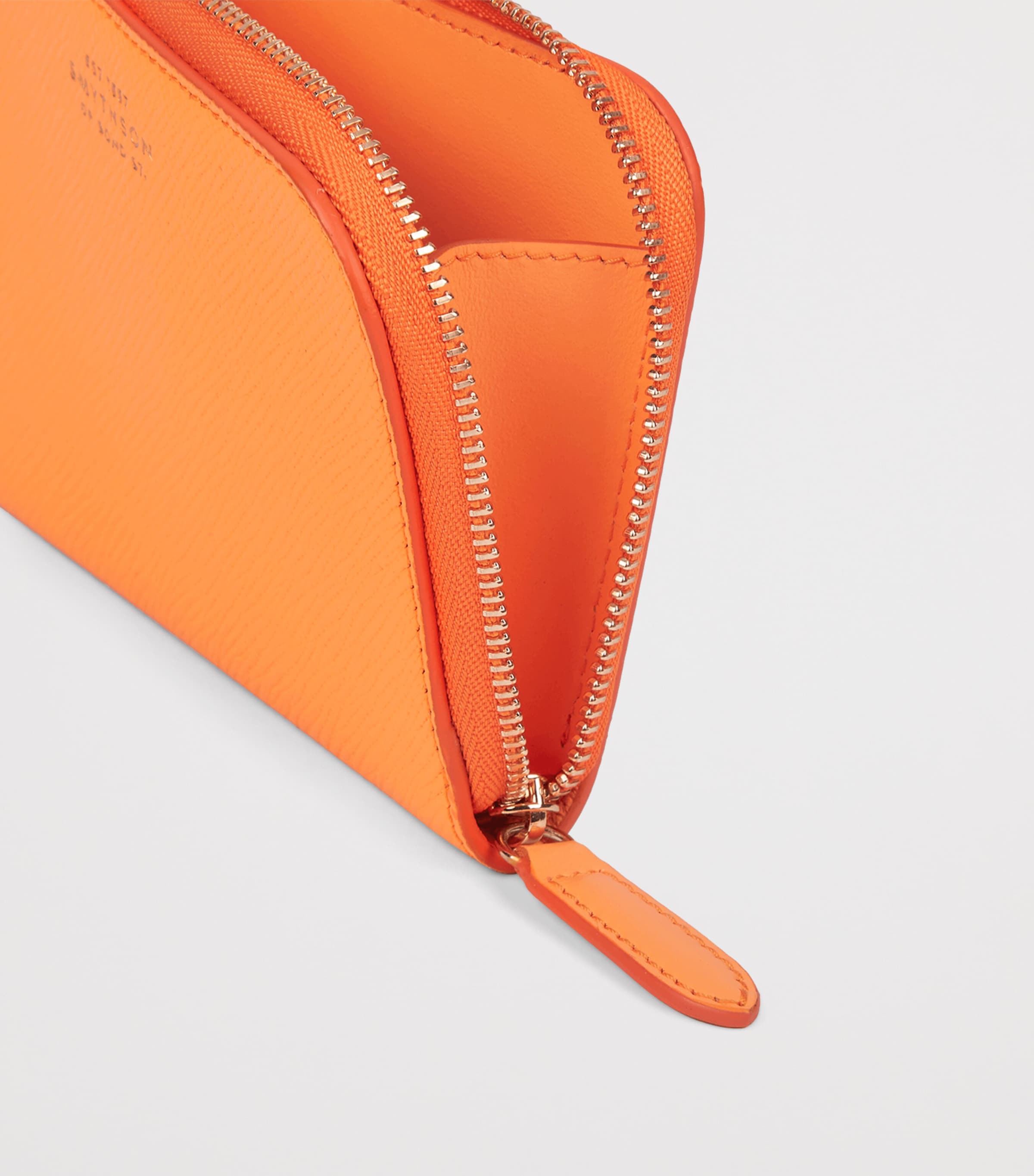 Small Panama Leather Flat Pouch L ORANGE Image 4
