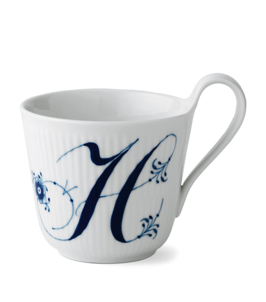 Porcelain Fluted Alphabet Mug BLUE Image 1