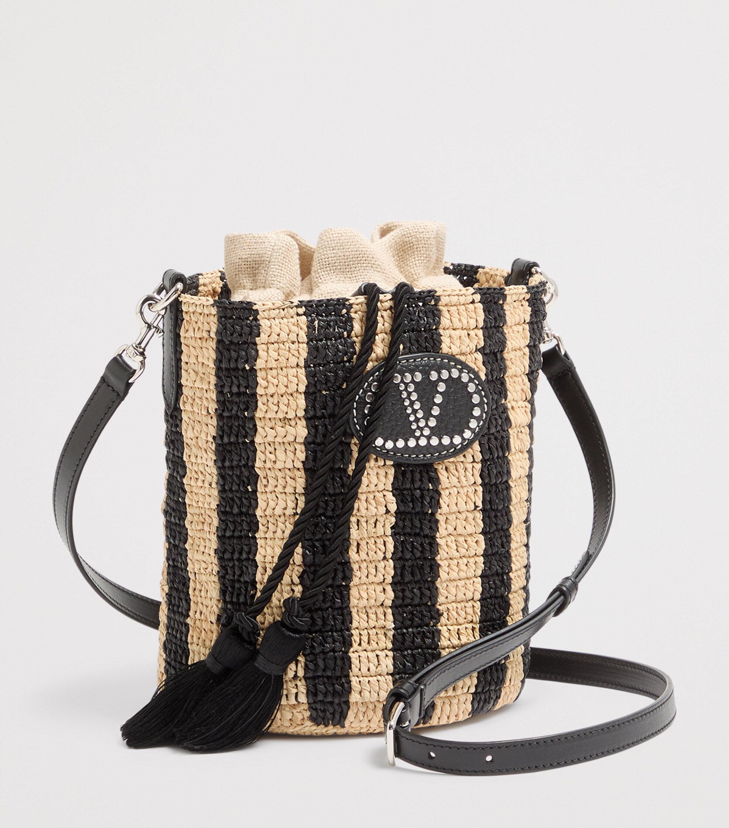 Valentino Garavani Small Raffia Bucket Bag Image 2
