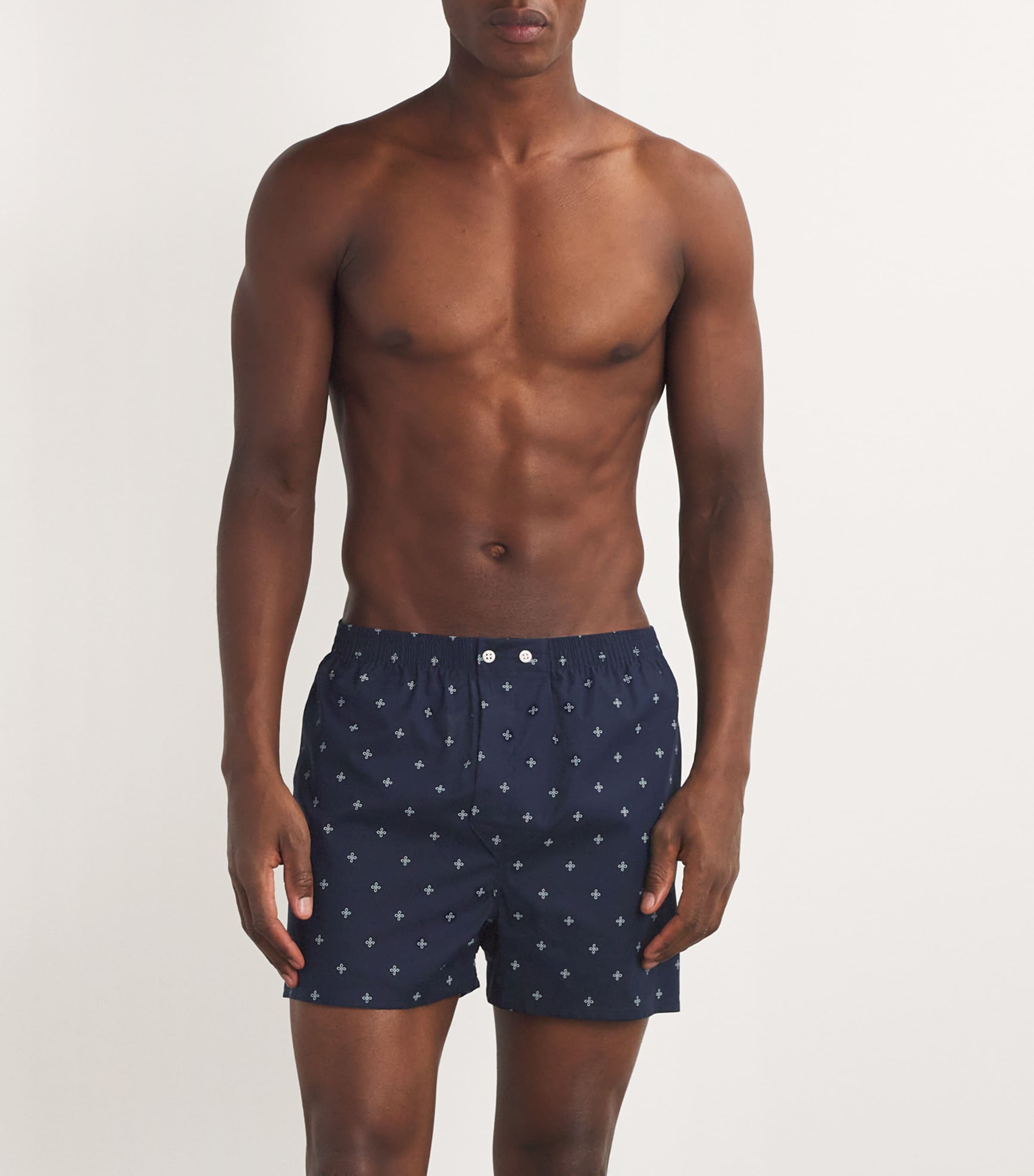 Derek Rose Mens Cotton Nelson Boxers Navy Image 2