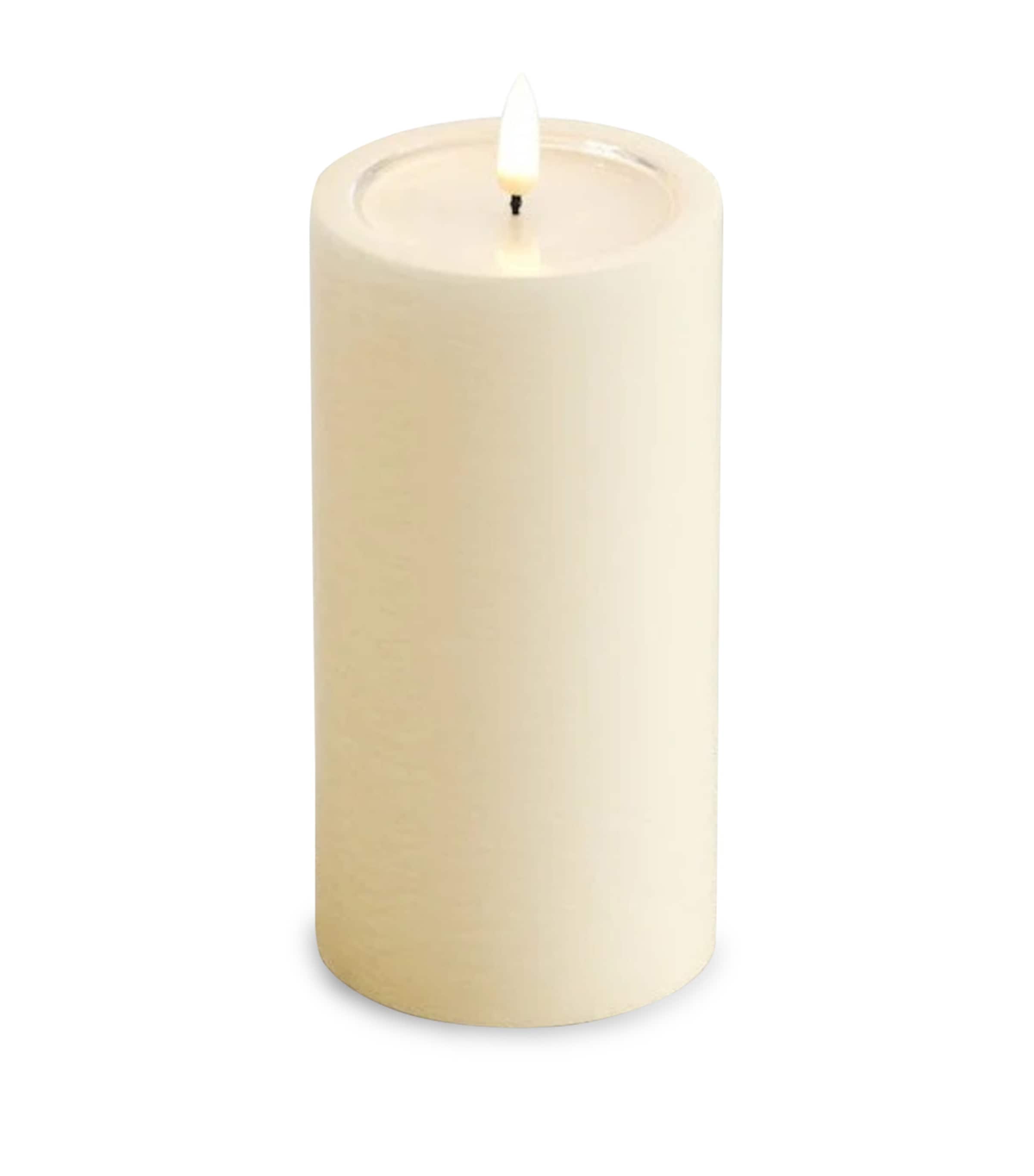 Deluxe Homeart Unique Pillar Candle (15cm) Cream Image 1