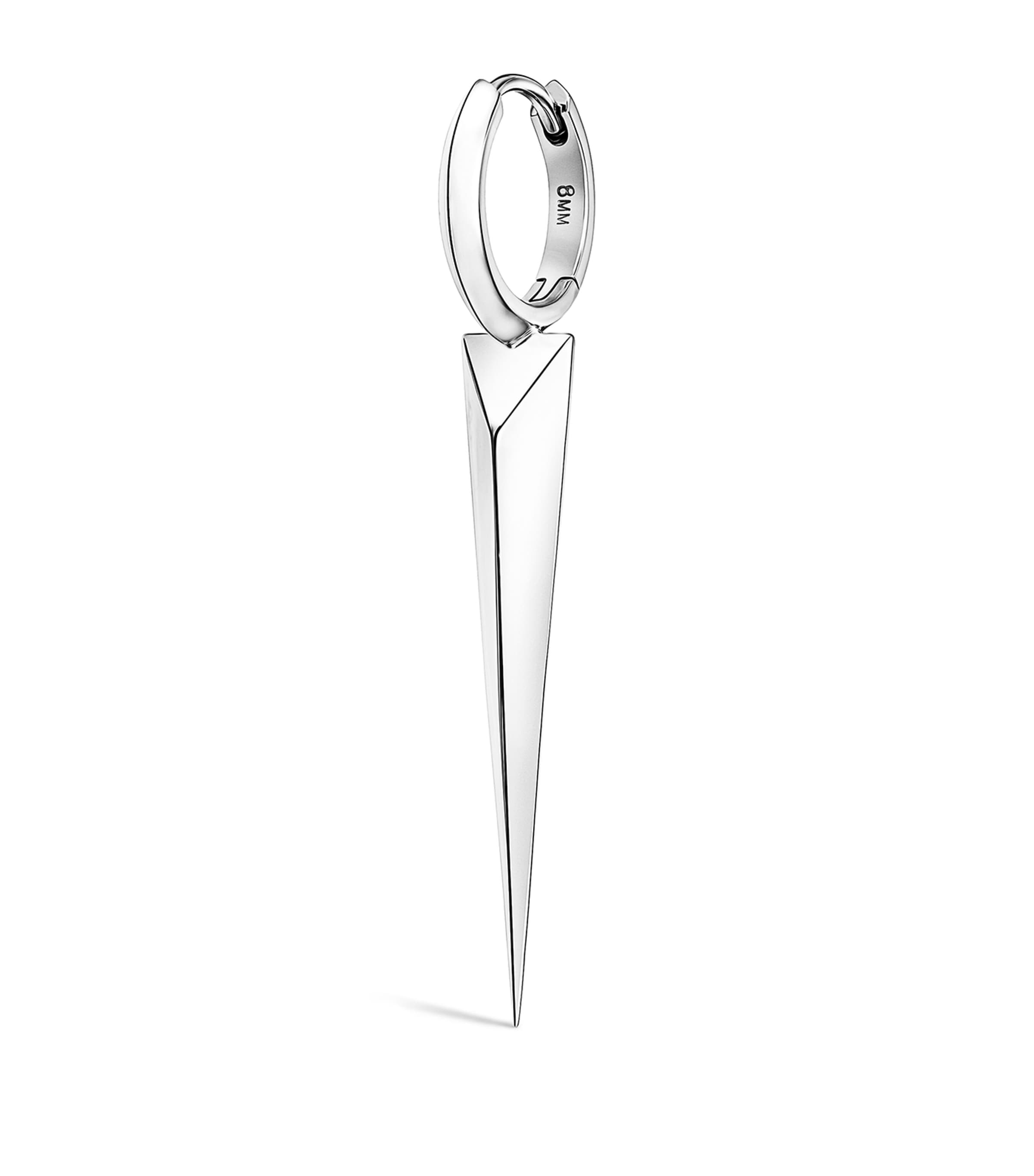 Maria Tash White Gold Faceted Grand Spike Hoop Earring (8mm) | Fine Jewellery | Fine Earrings | Hoop Earrings | Mens Fine Jewellery | Men Accessories | Jewellery | Earrings | Designers | Maria Tash