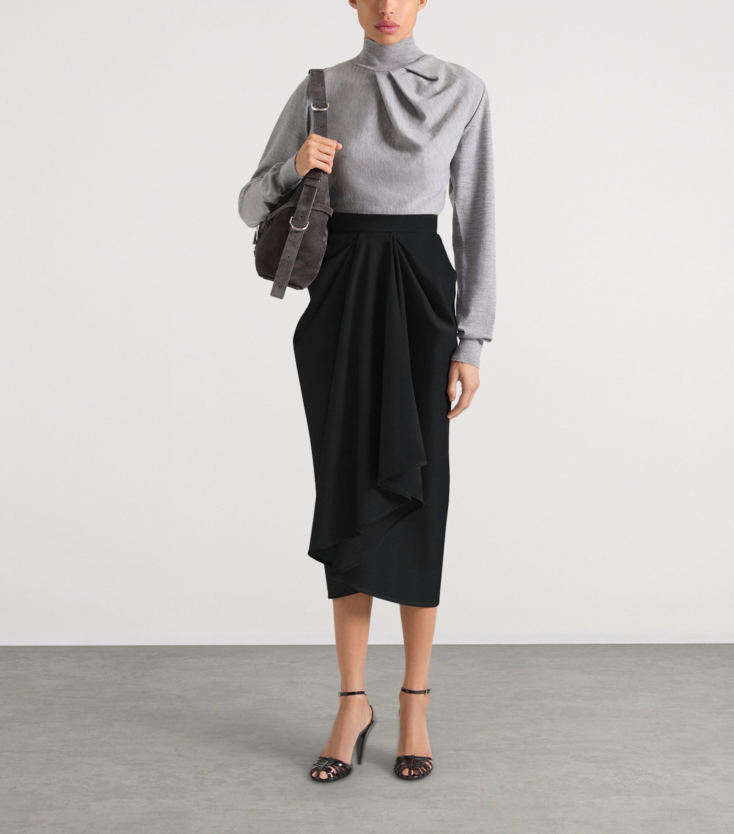 Givenchy Medium Suede Voyou Shoulder Bag Dark Grey Image 2