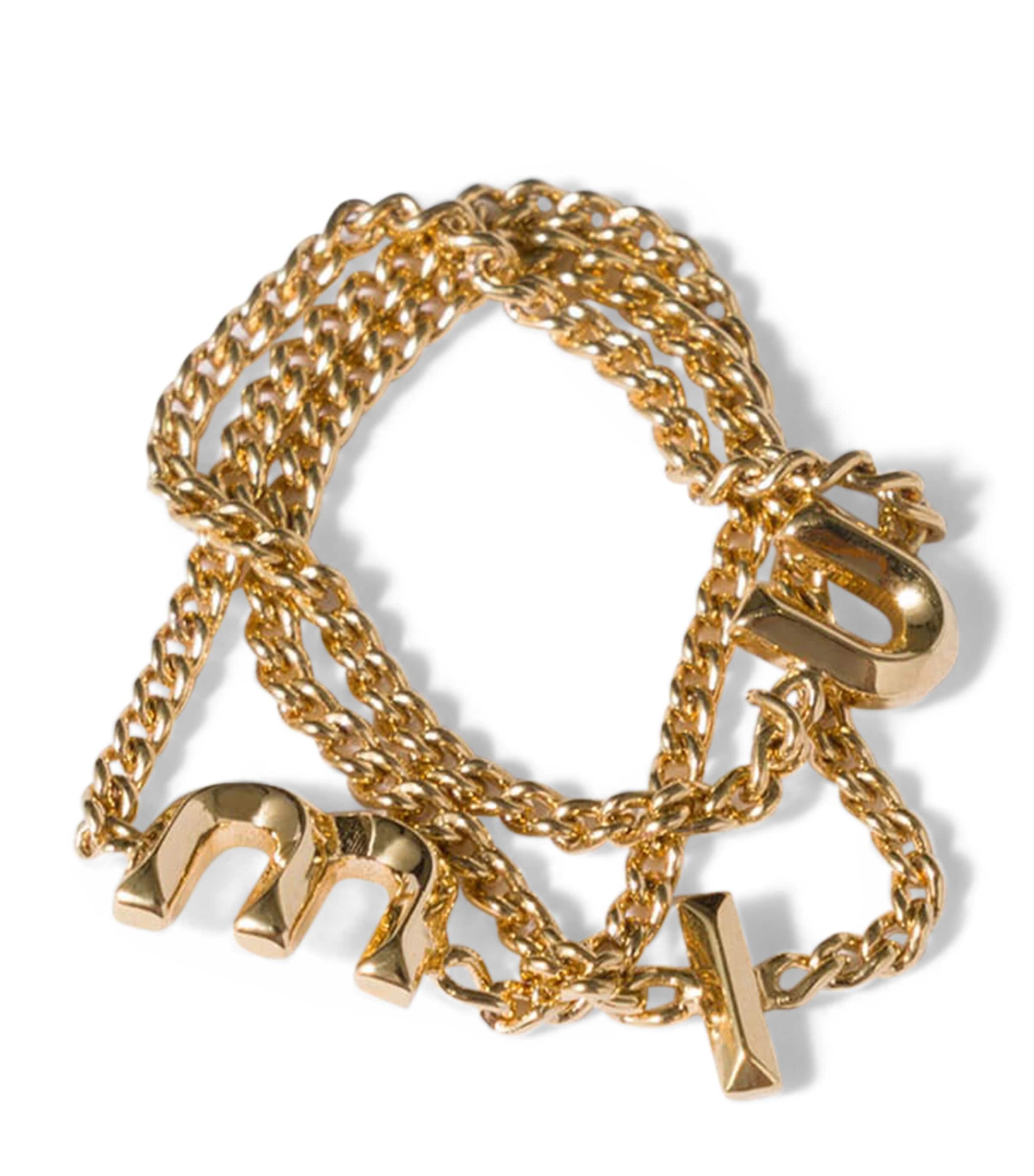 Miu Miu Metal Logo Ring Gold/silver Image 1