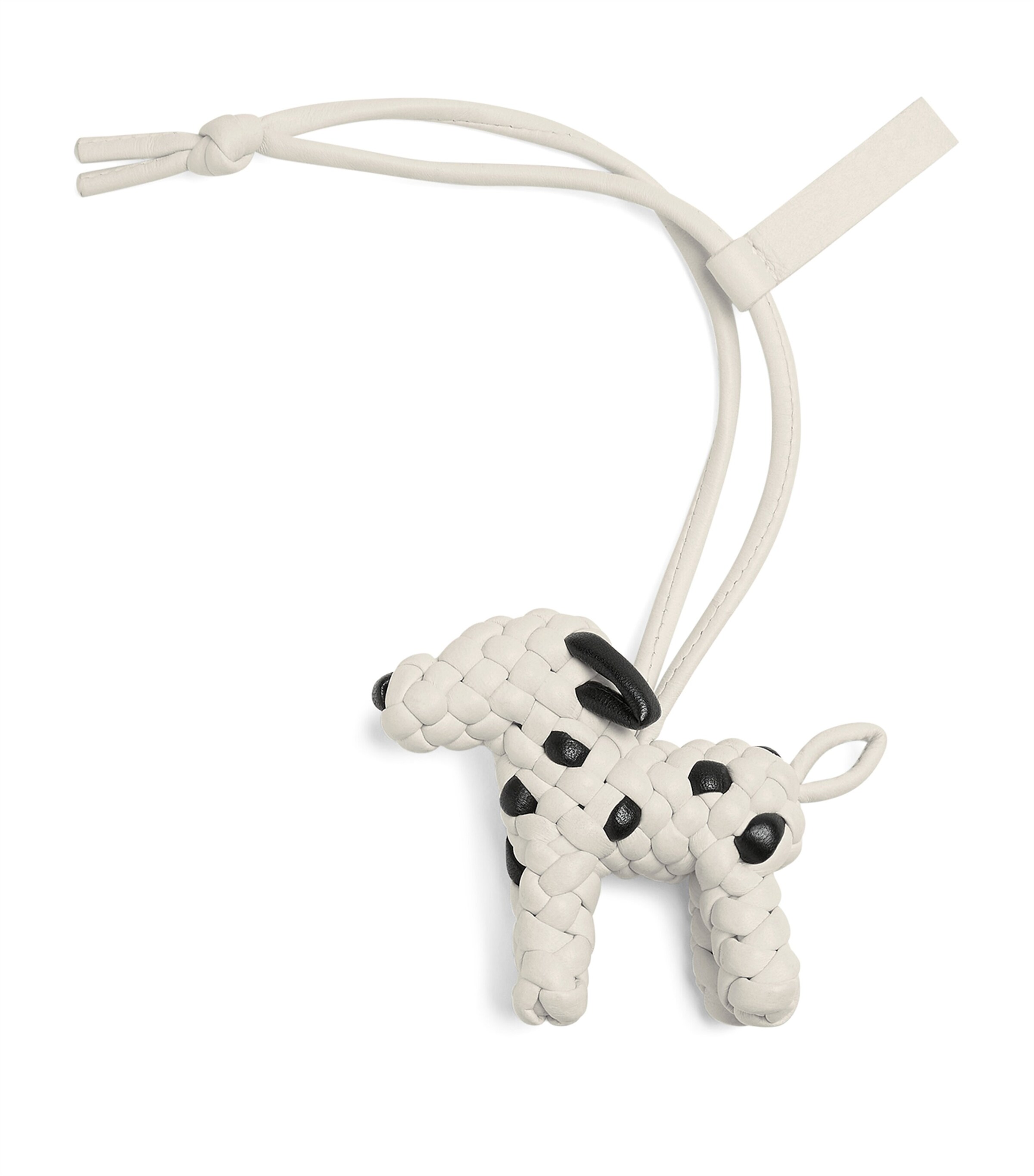 bottega veneta チャーム Bottega Veneta White Lambskin Woven Dalmatian Charm | Harrods US