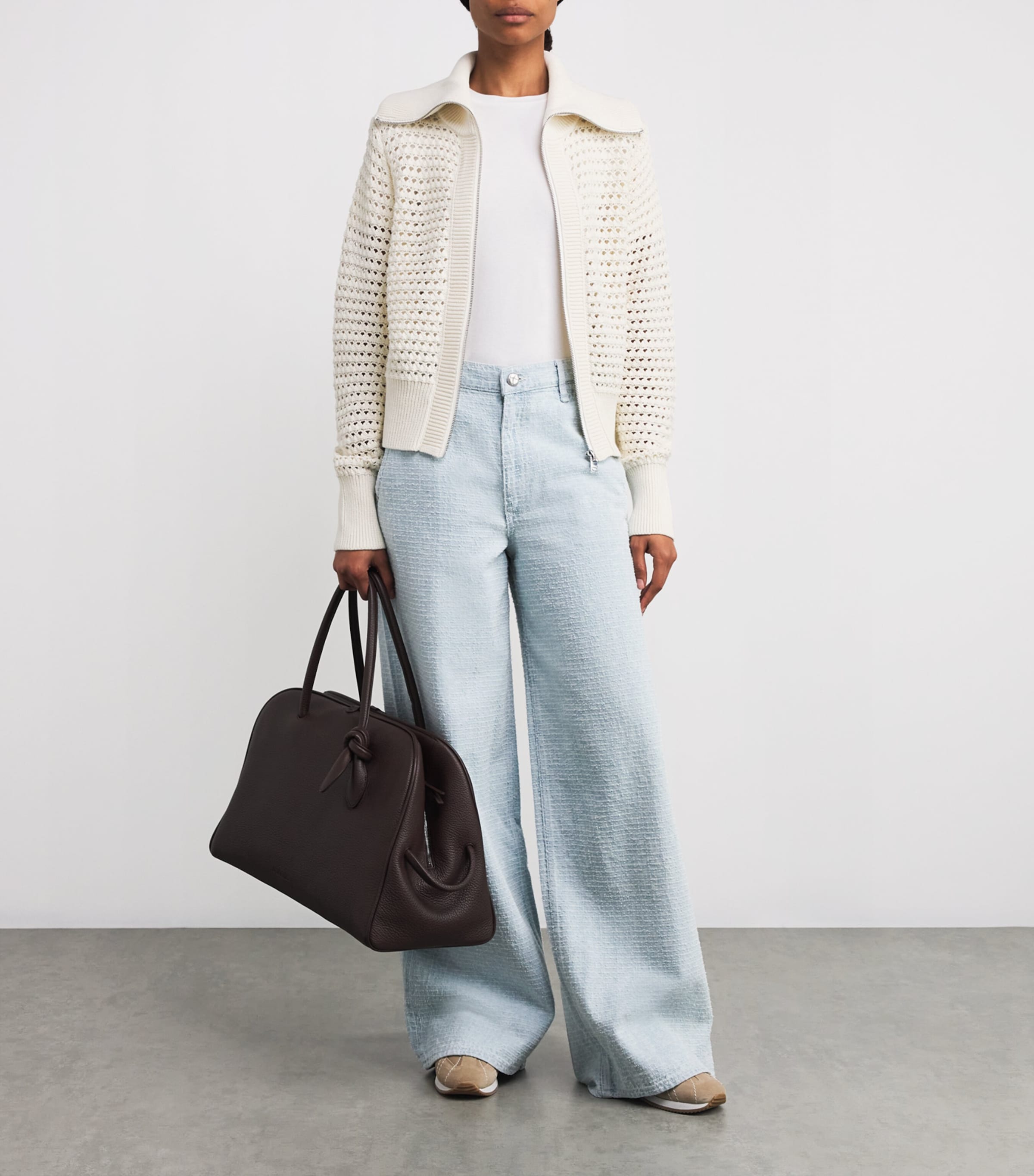 Varley Pointelle Zip-up Eloise Sweater
