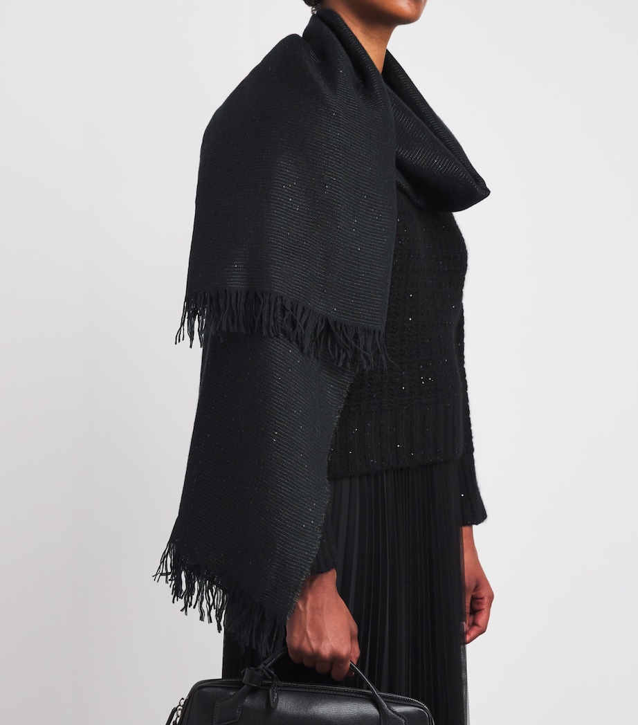 Sequin-Embellished Scarf 825 NERO Image 2