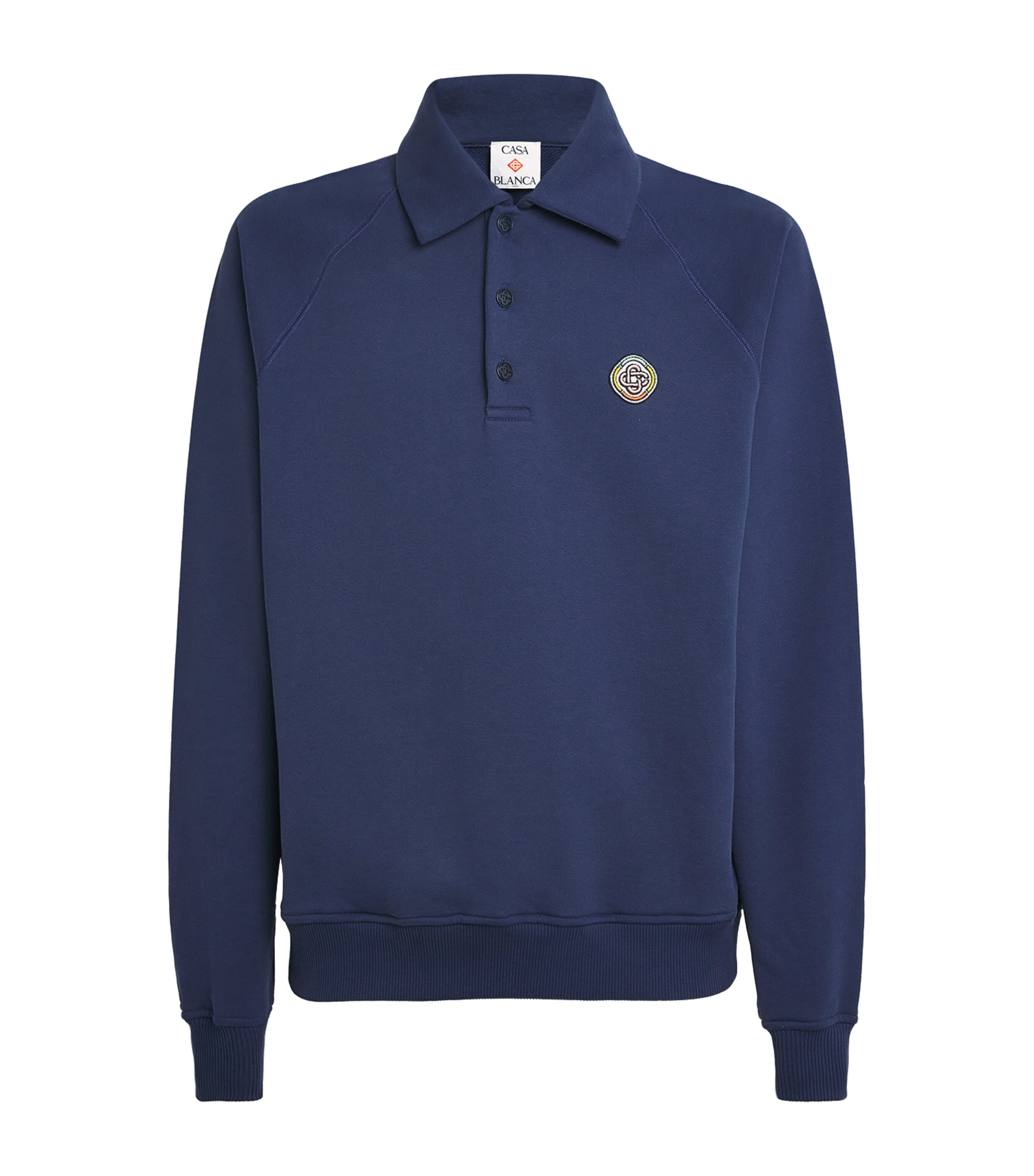Casablanca Organic Cotton Logo Polo Shirt In Blue