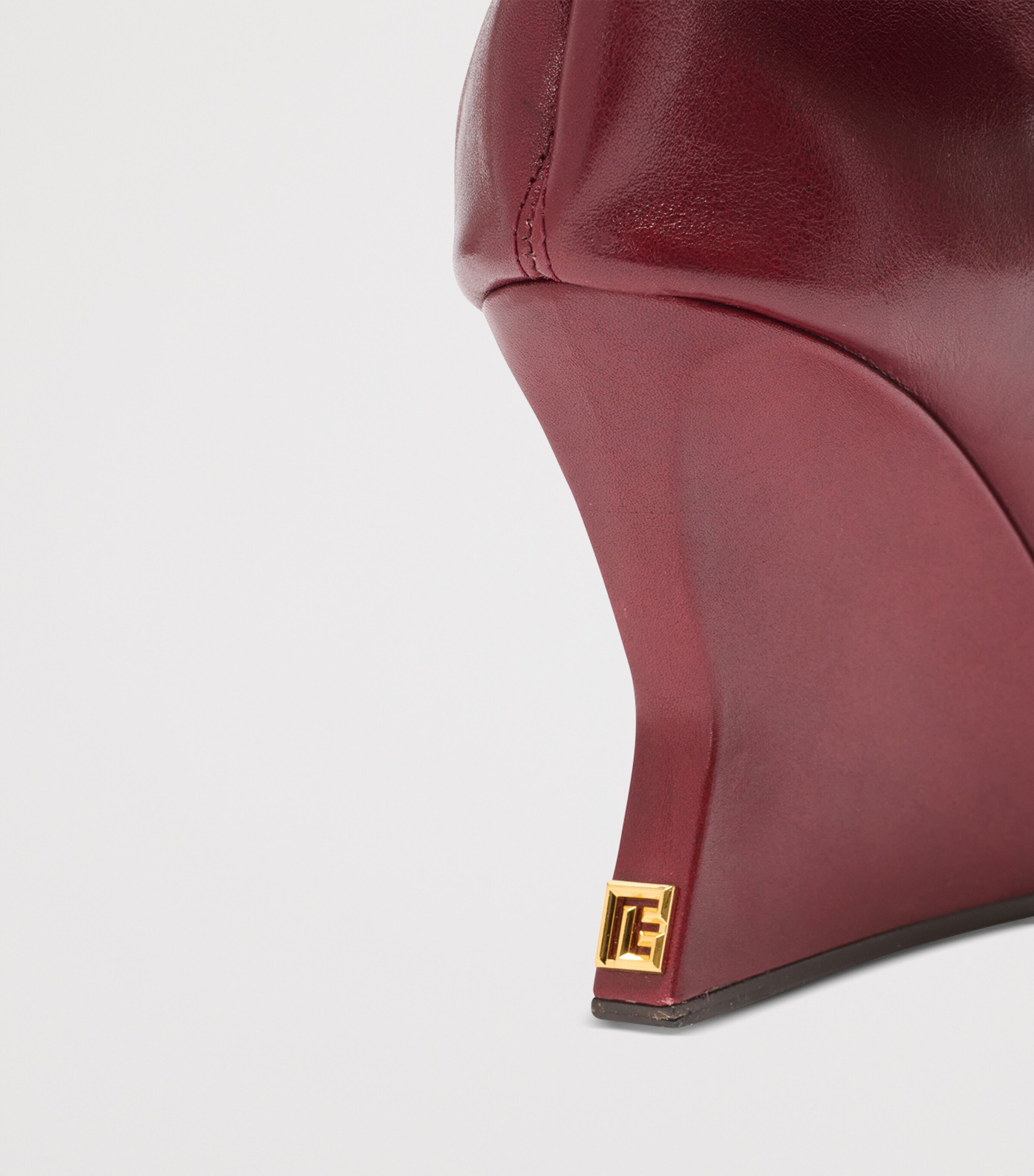 Leather Wedge Over-The-Knee Boots 95 3AR AUBERGINE Image 7