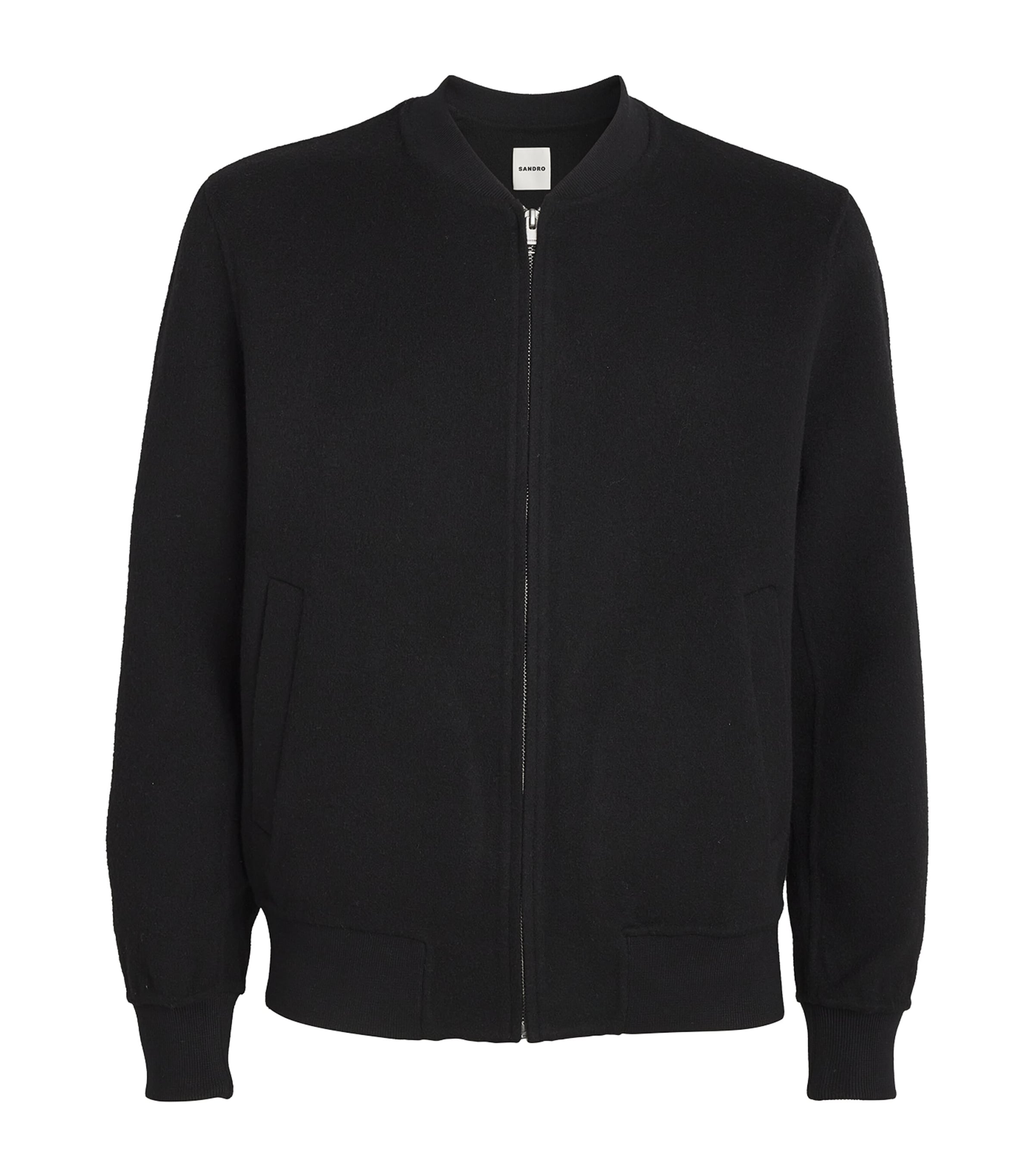 Sandro Paris Black Wool-Blend Bomber Jacket Harrods KW