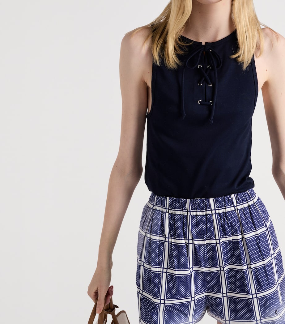 Cotton Lace-Up Tank Top F0124 Image 4