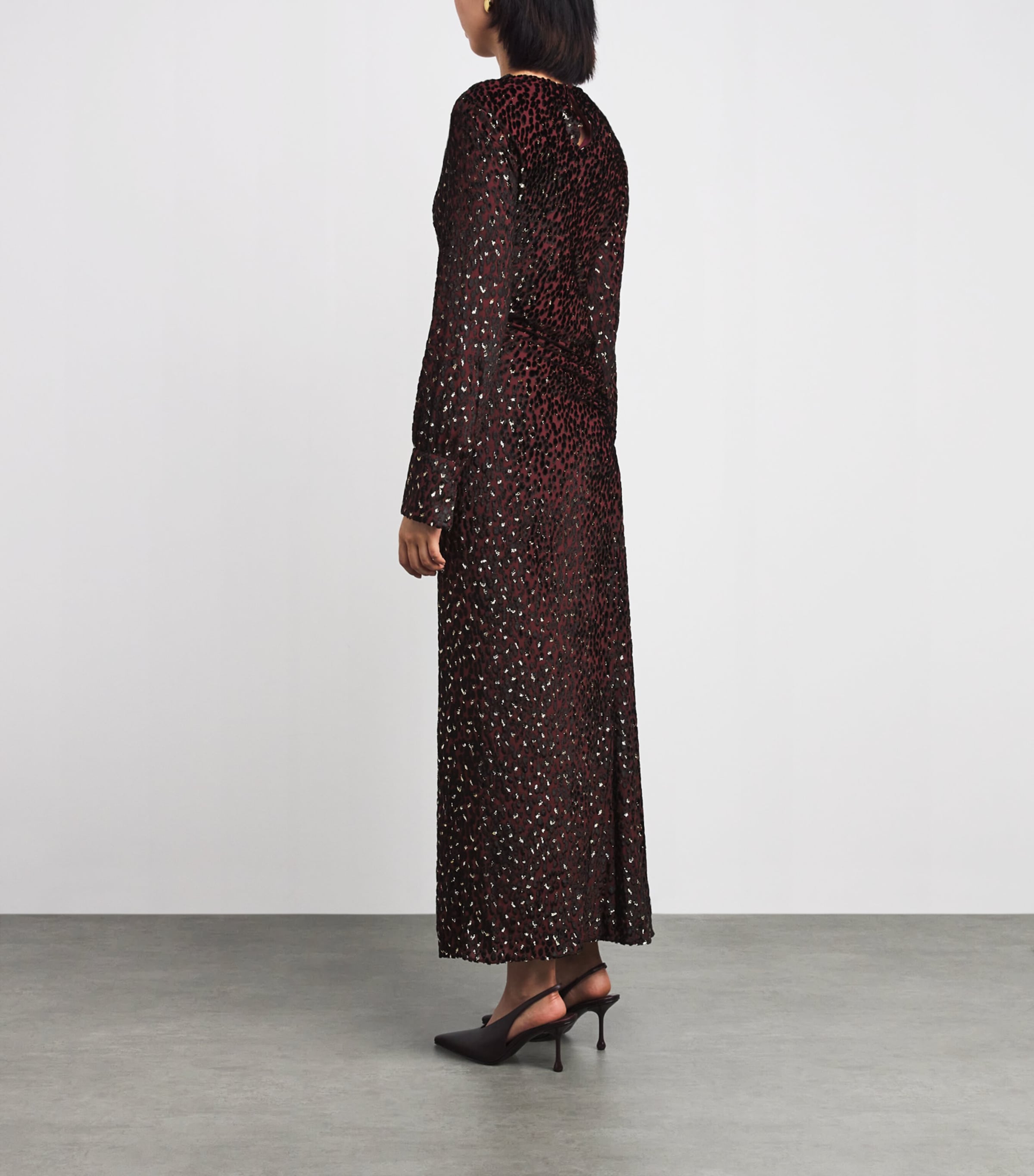 Draped Ashby Maxi Dress OXBLOOD MULTI Image 3