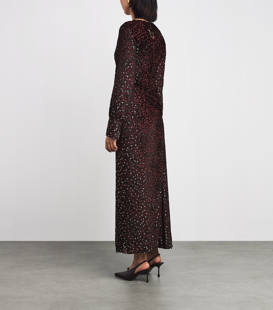 Draped Ashby Maxi Dress OXBLOOD MULTI Image 3