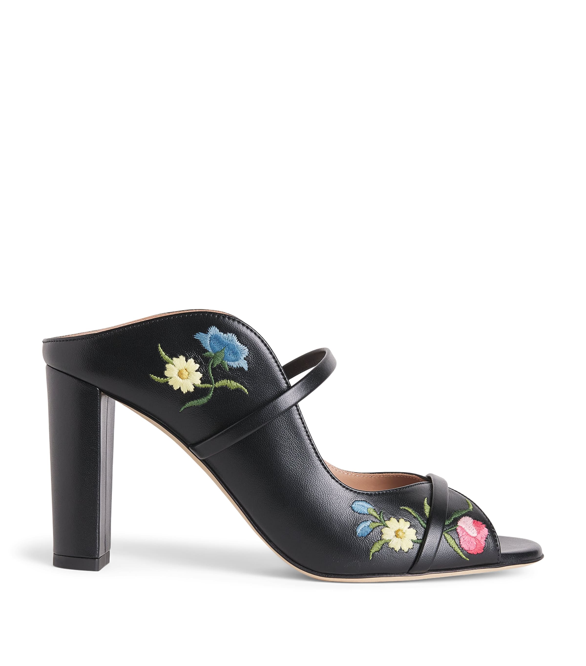 Malone Souliers Leather Embroidered Norah Sandals 85 Black Image 1