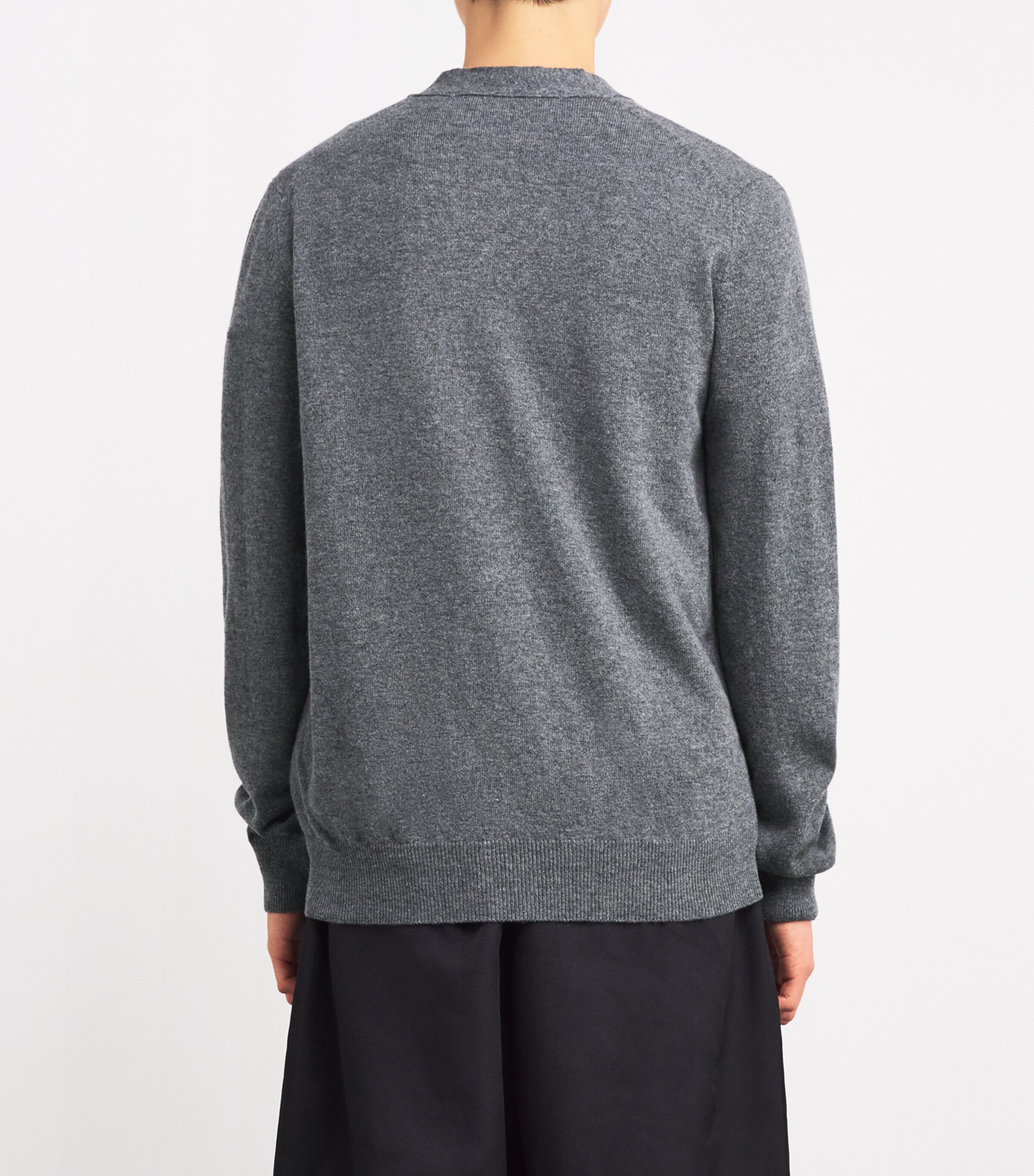 Comme Des Garçons Play Mens Wool Heart Cardigan Grey Image 4
