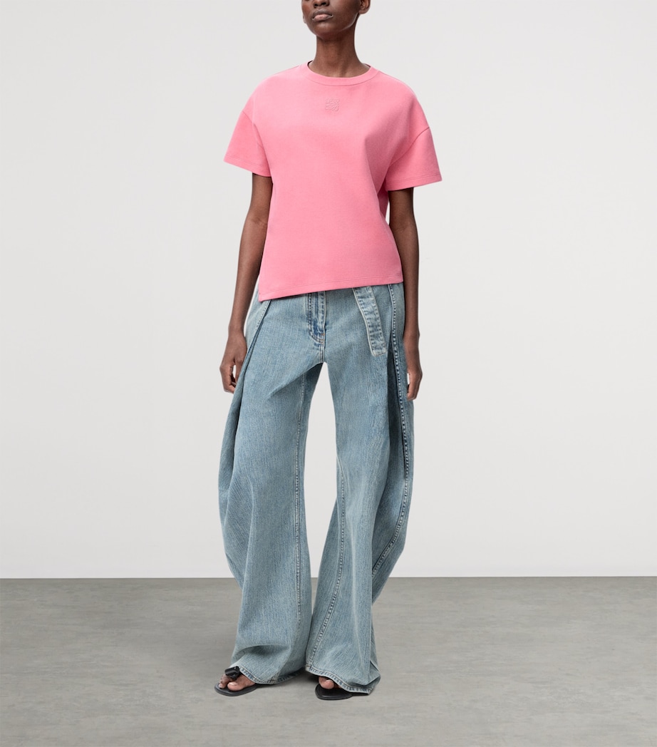 LOEWE Womens Asymmetric T-Shirt Bright Pink Image 2