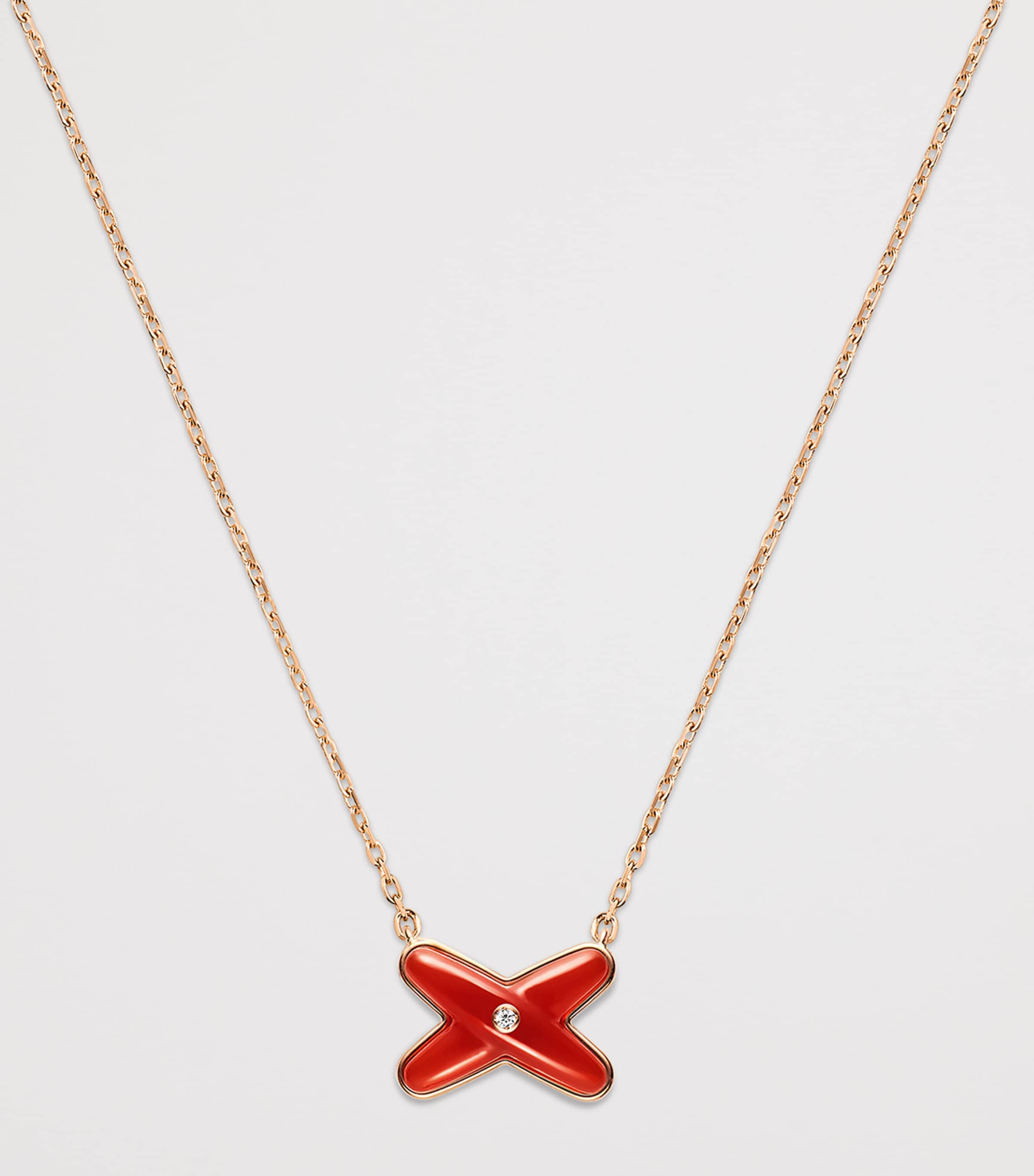 Chaumet Rose Gold, Carnelian and Diamond Jeux de Liens Pendant Necklace Pink Gold Image 2