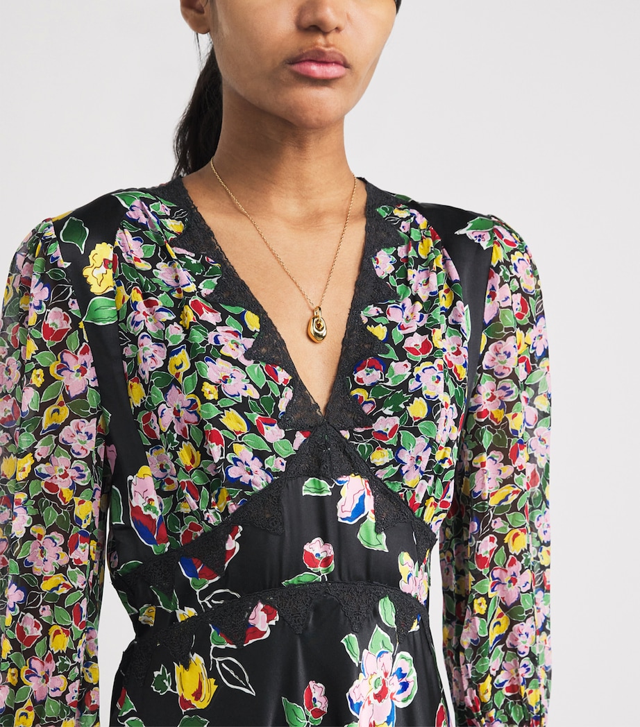 Satin Arlena Midi Dress KIMMIE MIX BLACK Image 6