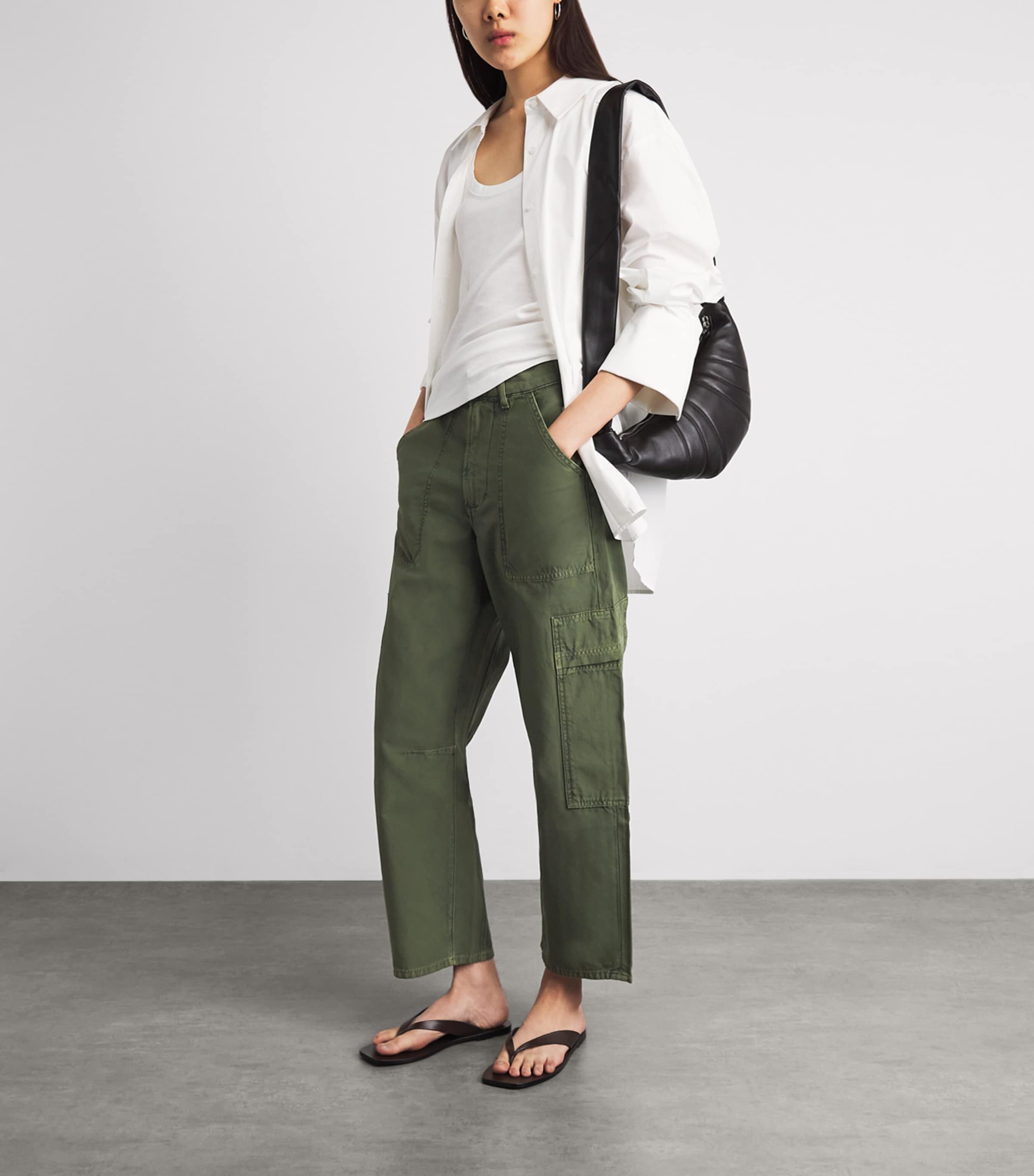 Citizens of Humanity Womens Cotton Marcelle Utility Trousers Surplus Image 2